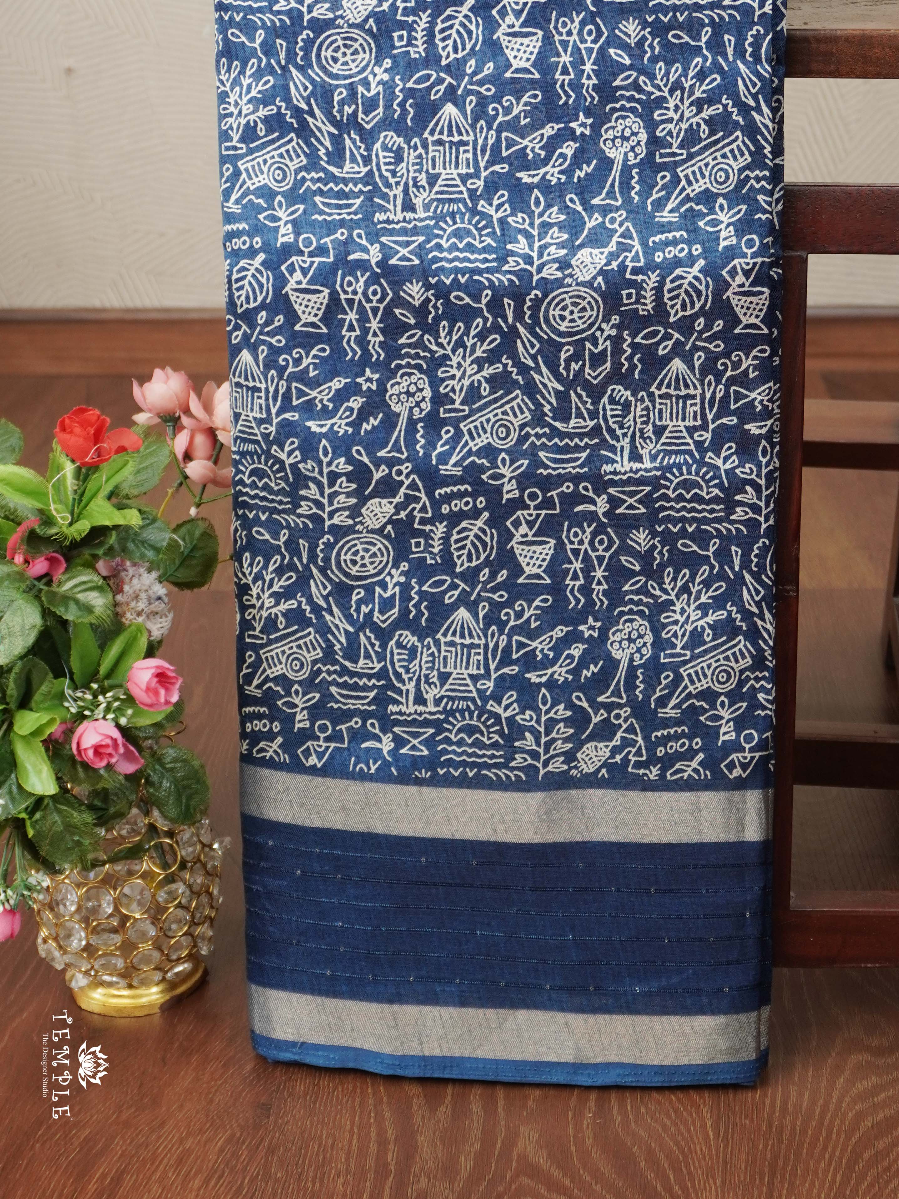 Warli Printed Dola Saree | TTDS2340