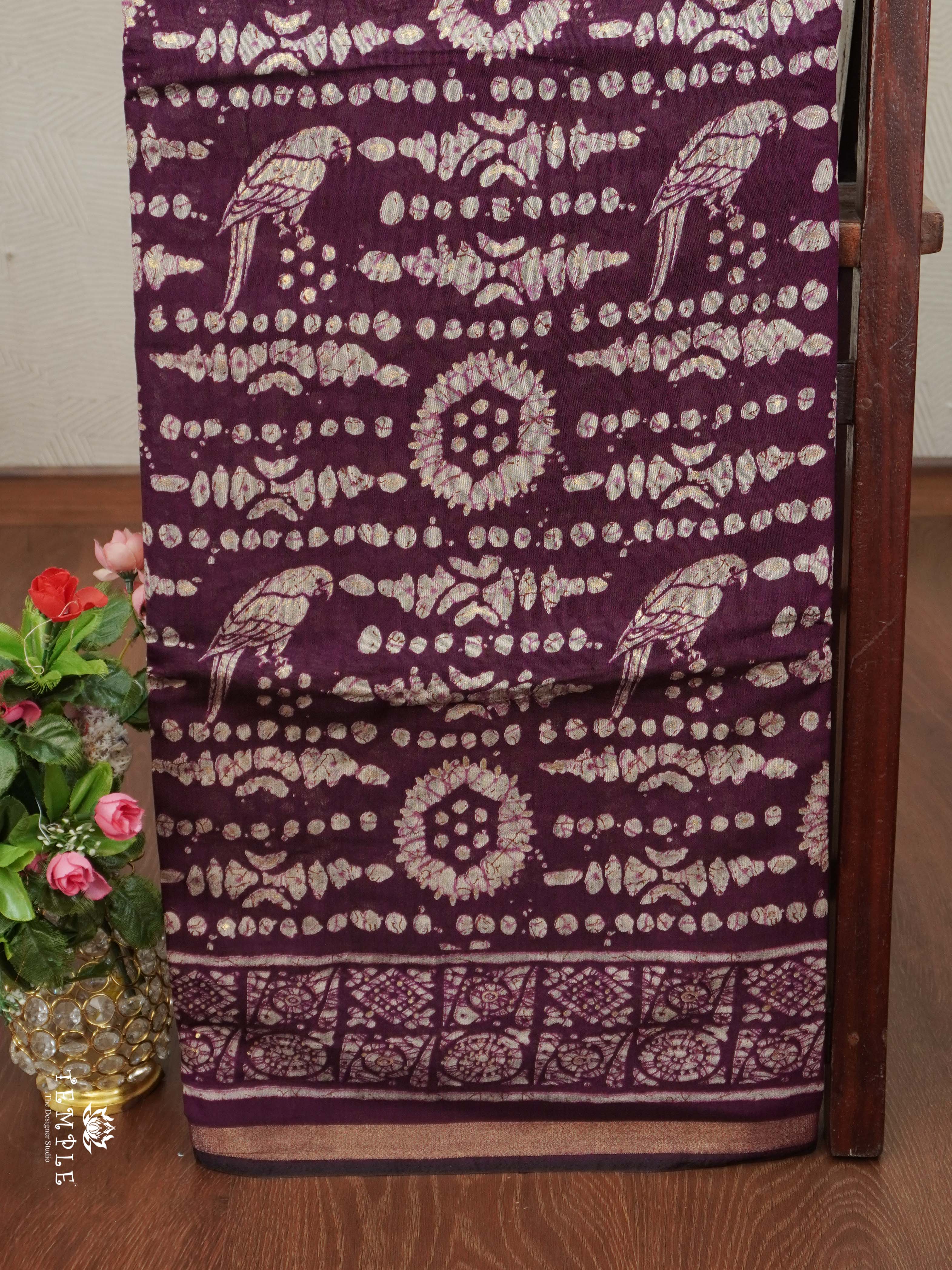 Fancy Saree with Foil Prints  | TTDS2325