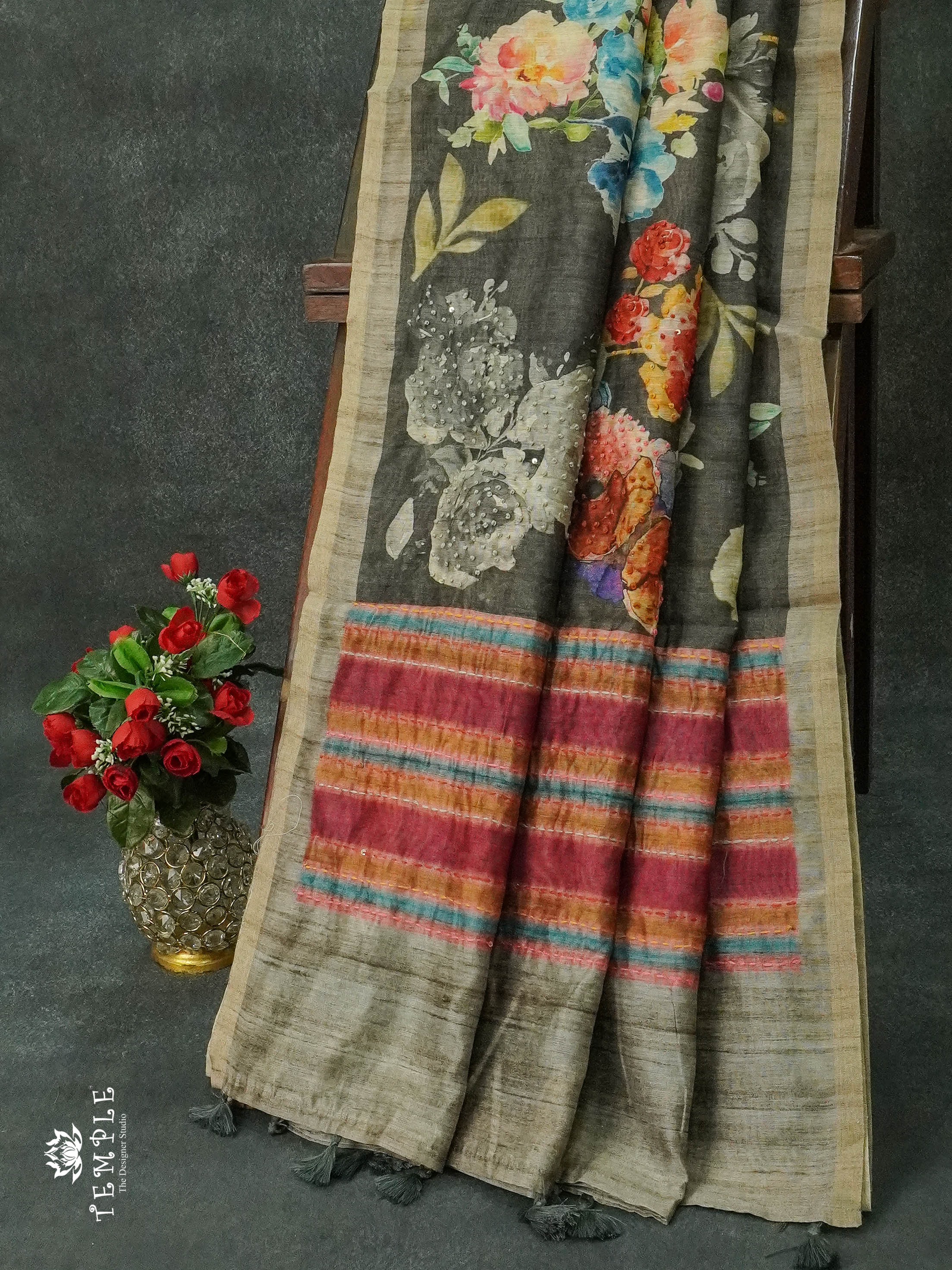 Corporate Wear Saree Collections (With Knott Work ) | TTDS988