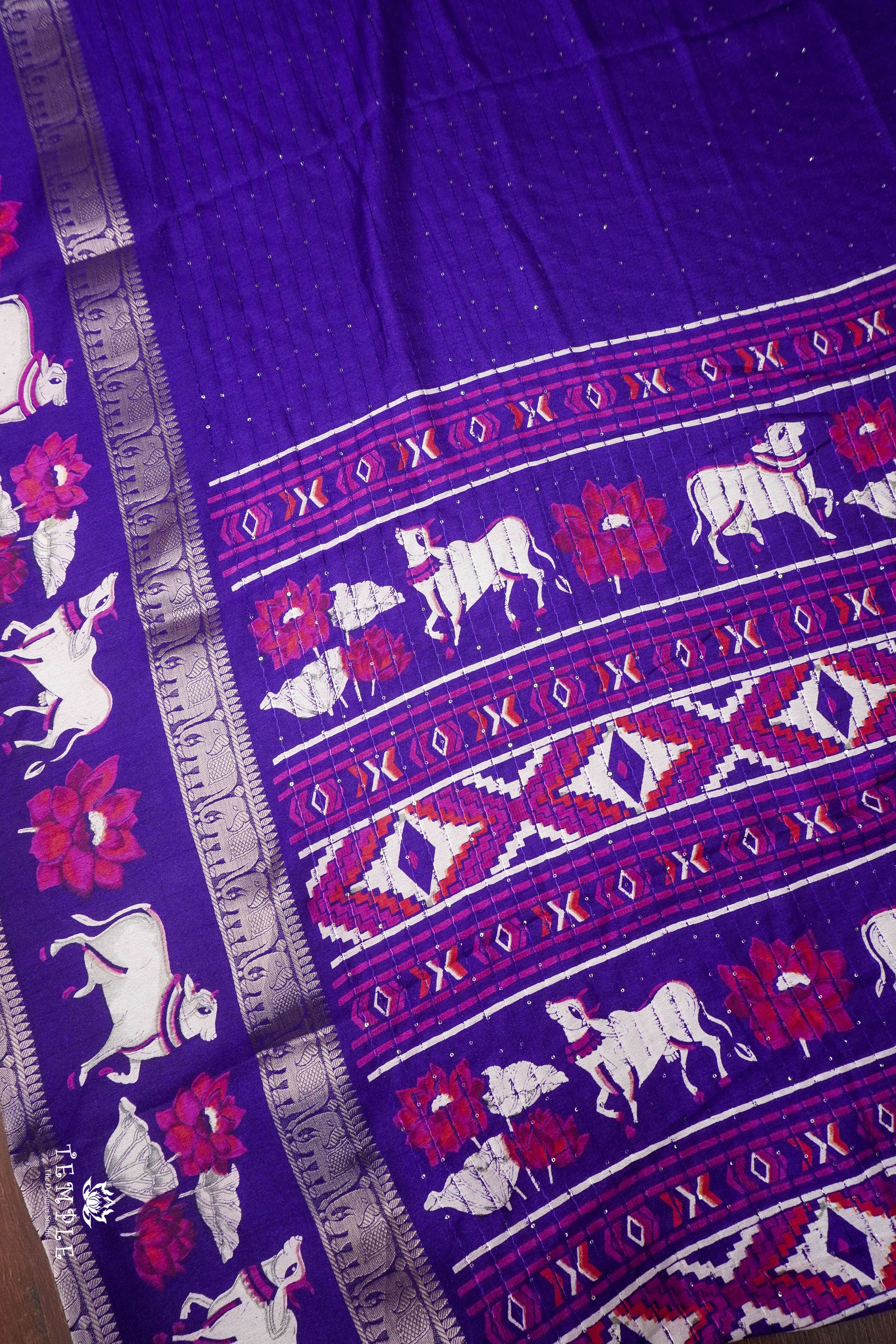 Pichwai Printed Gorgette Saree | TTDS1841