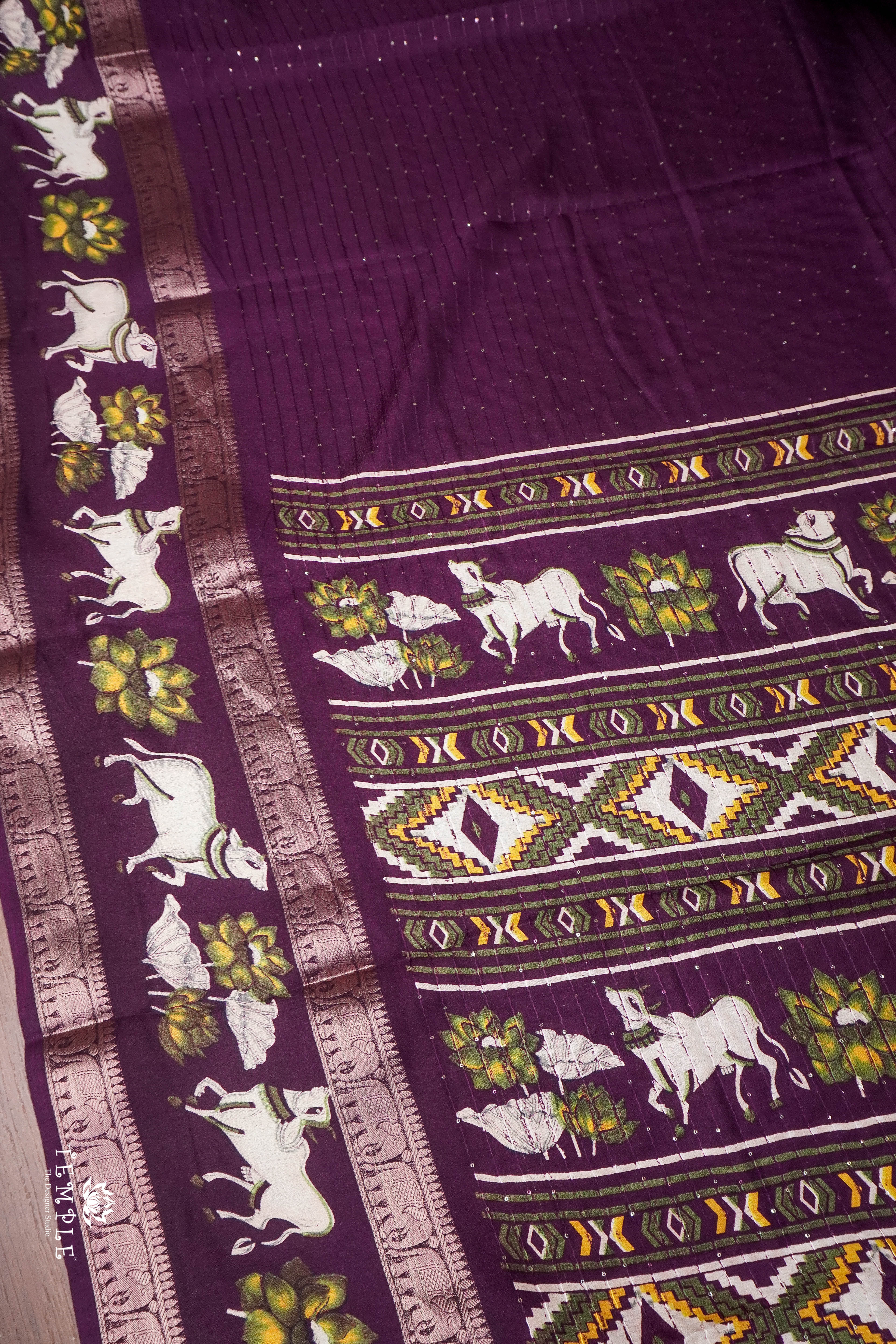 Pichwai Printed Gorgette Saree | TTDS1841