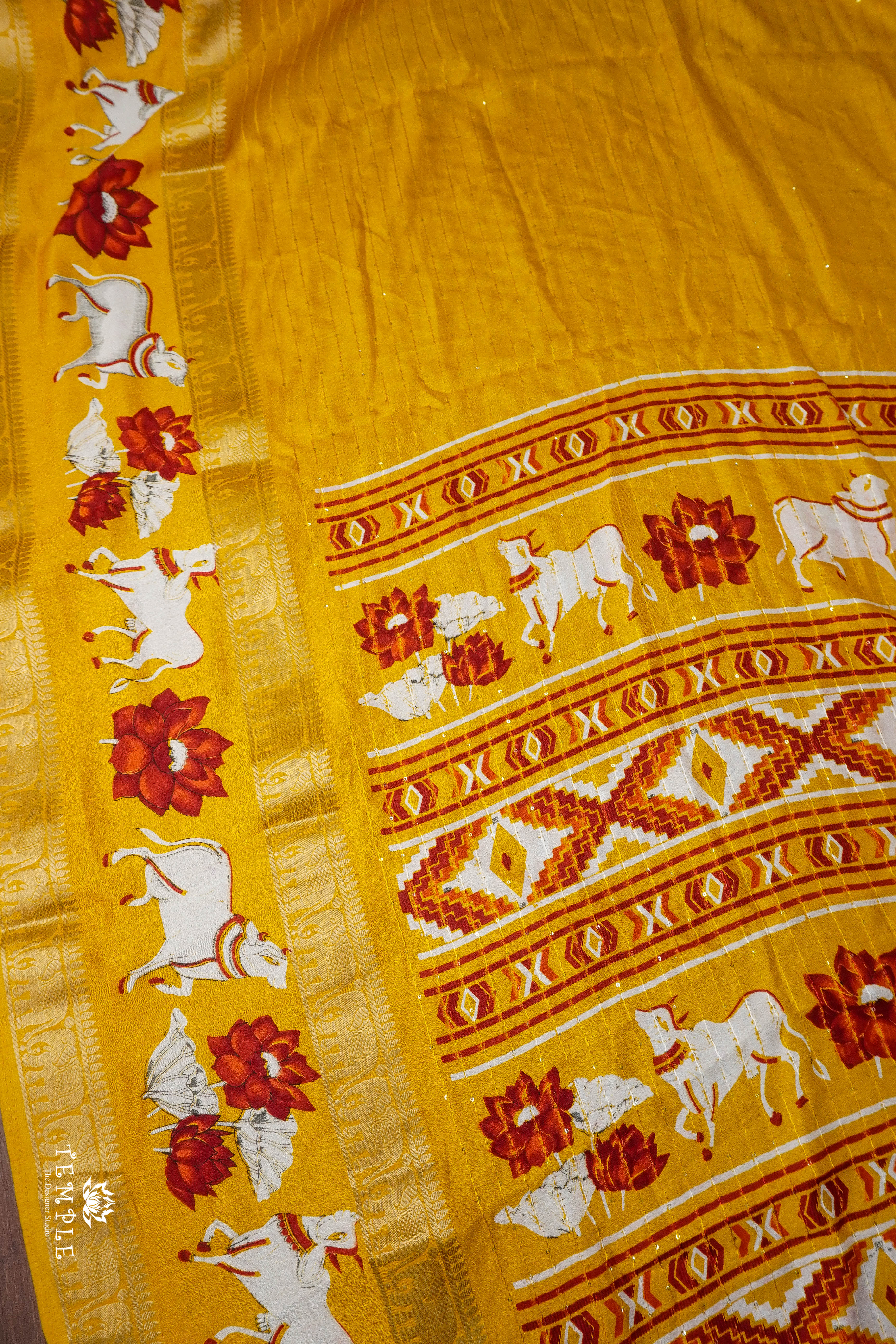 Pichwai Printed Gorgette Saree | TTDS1841