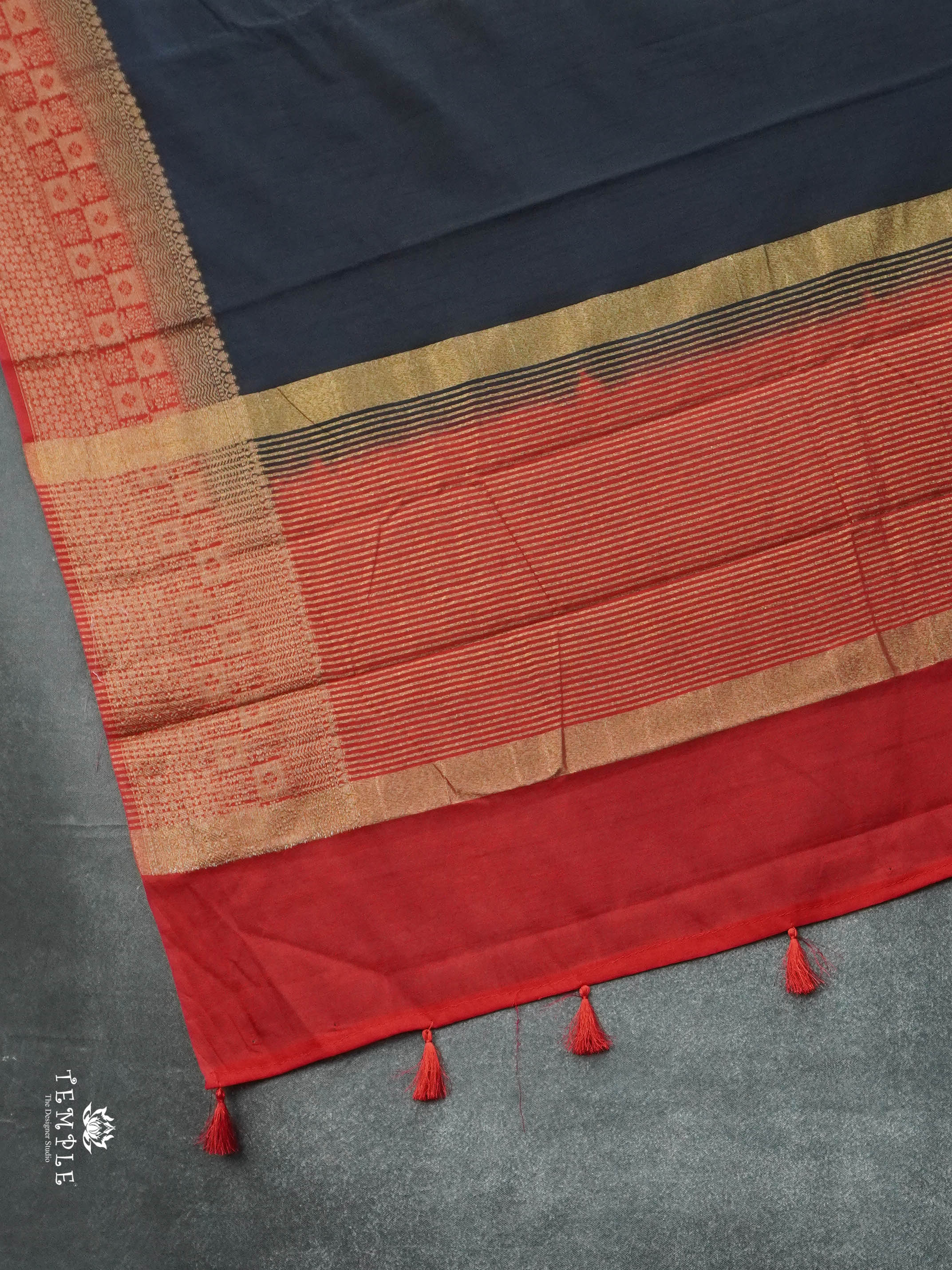 Jute Silk Saree(Black) | TTDS2829