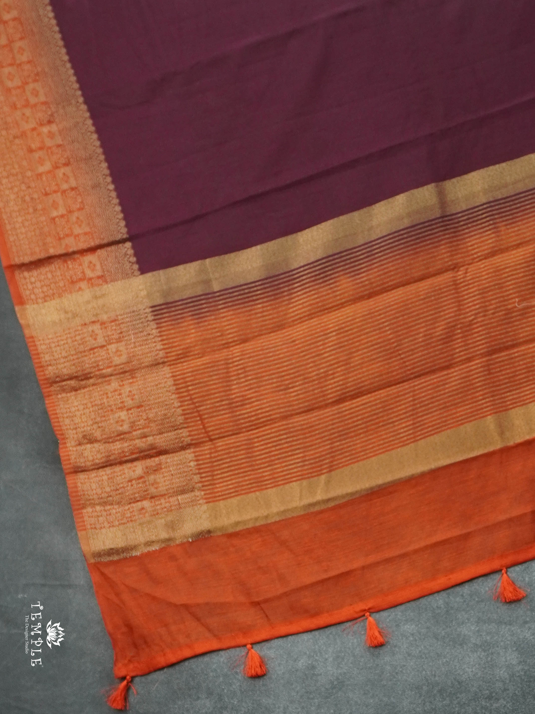 Jute Silk Saree(Maroon) | TTDS2829