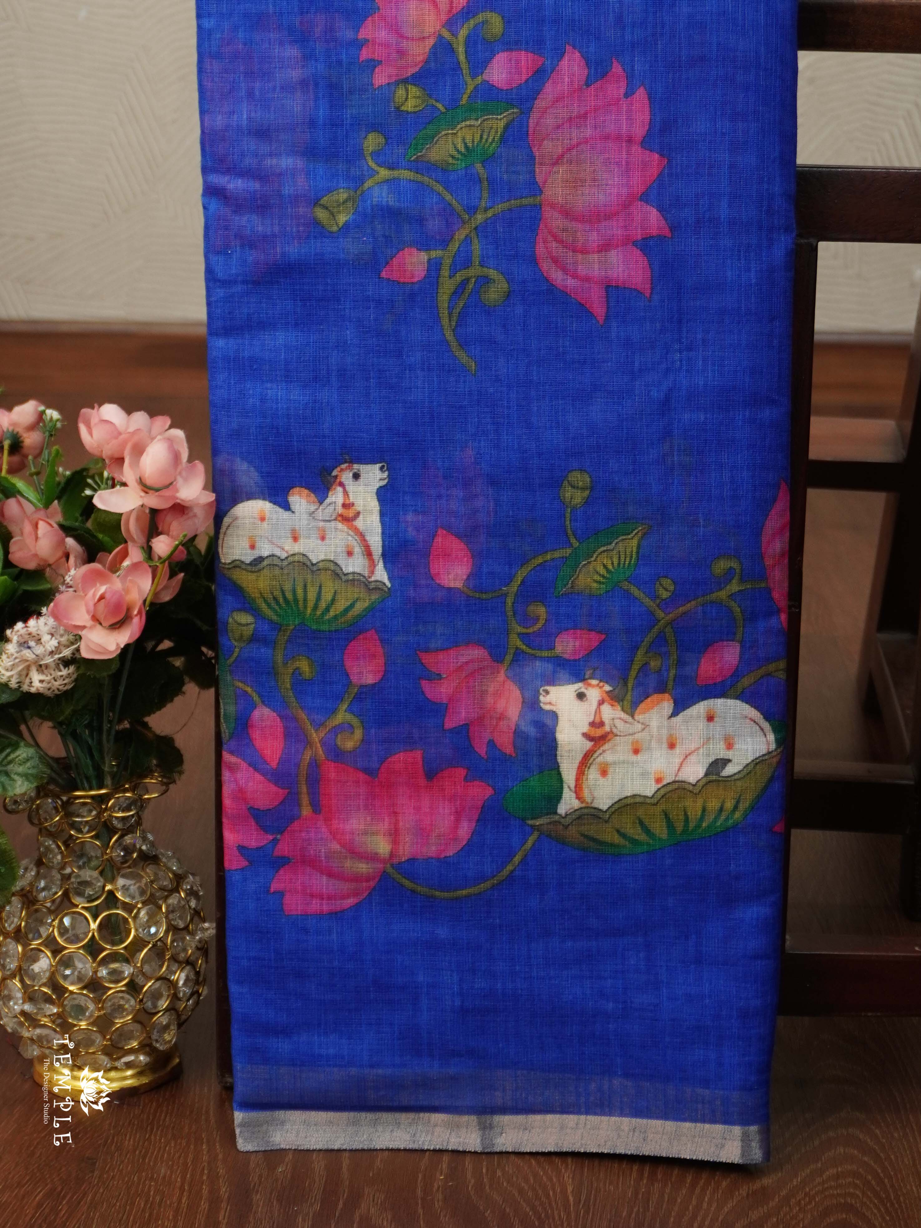 Chanderi Cotton Saree With Pichwai Prints | TTDS2330