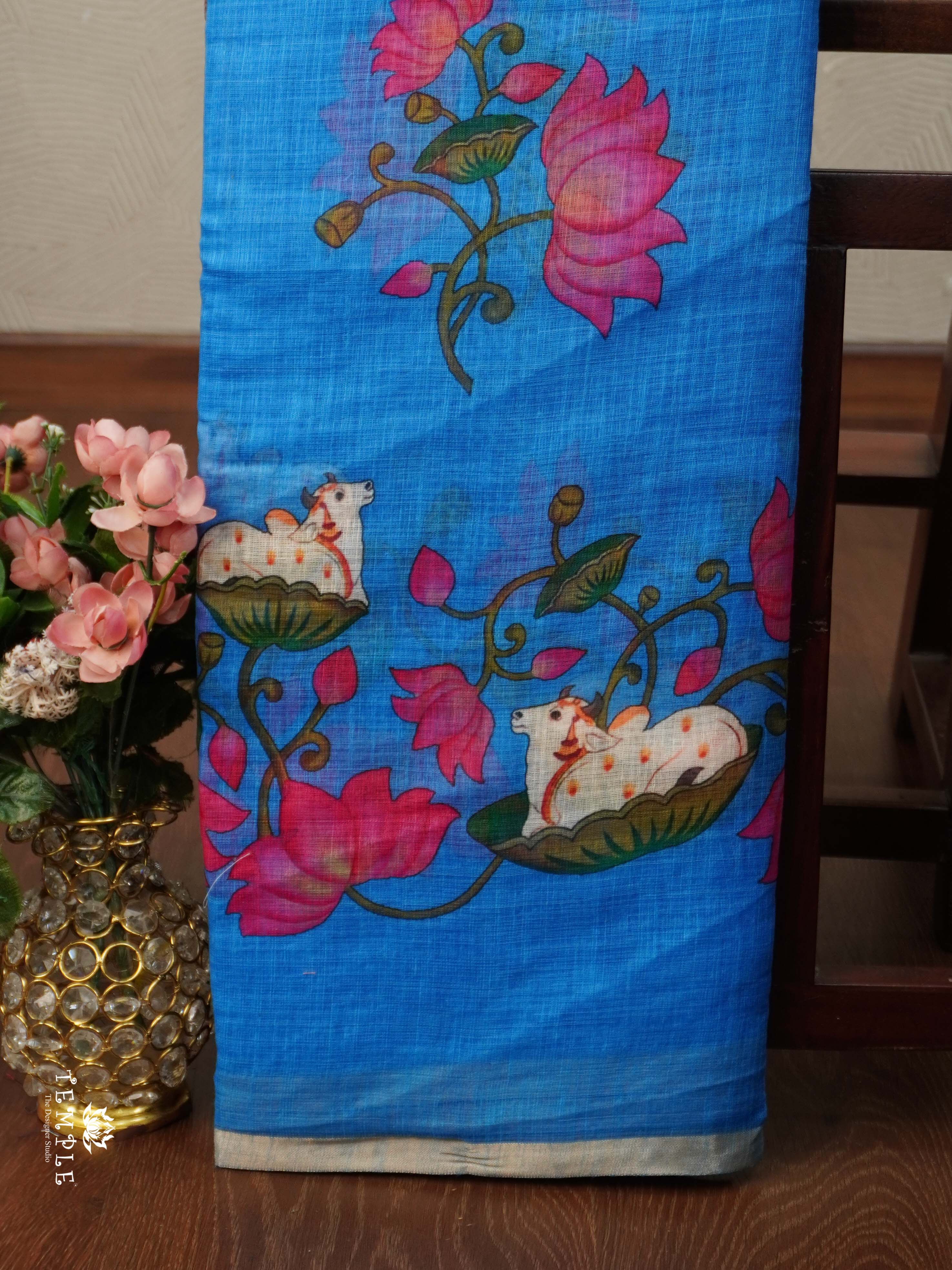 Chanderi Cotton Saree With Pichwai Prints | TTDS2330