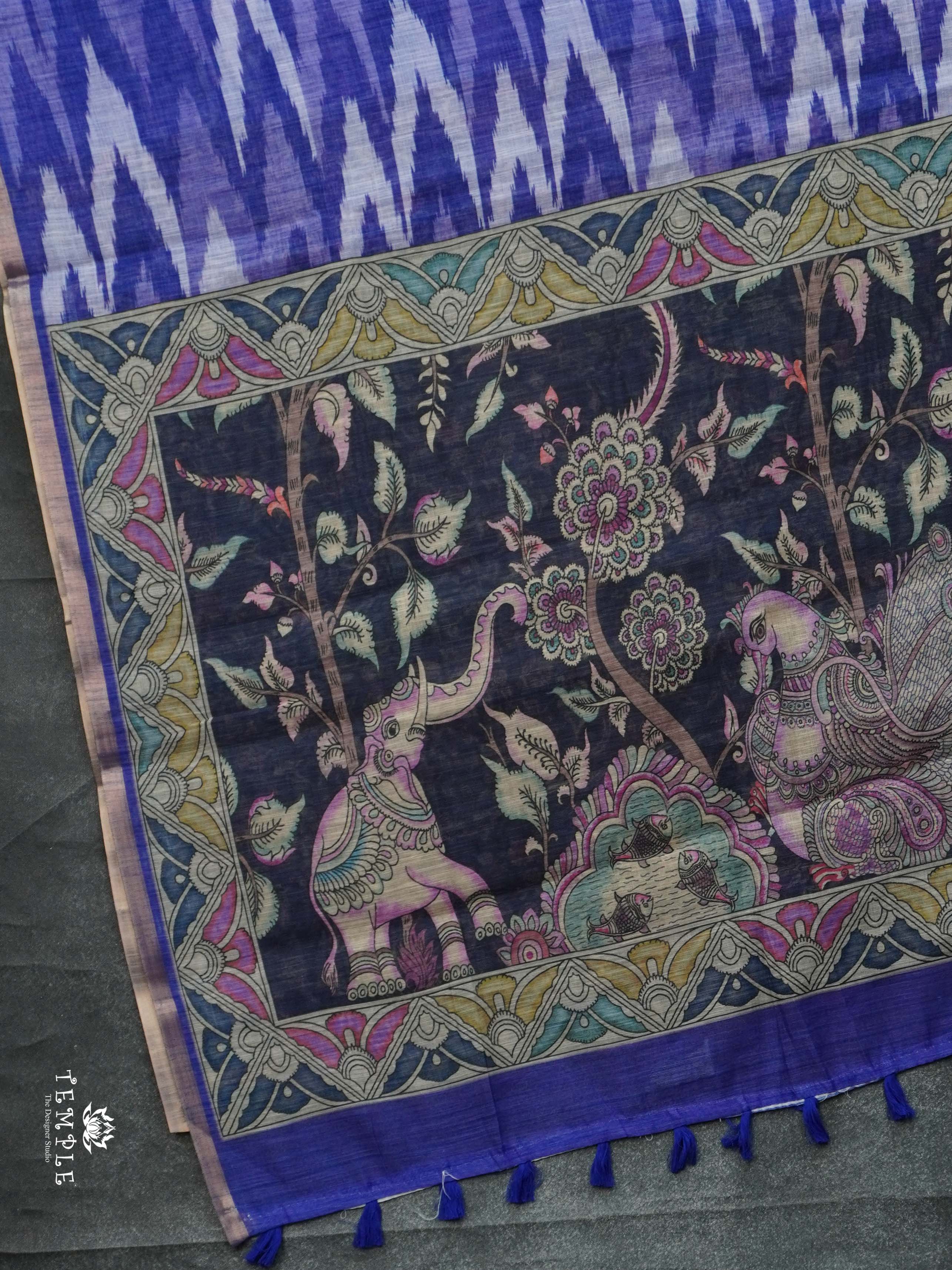 Ikkat Print Bamboo Saree | TTDS2342
