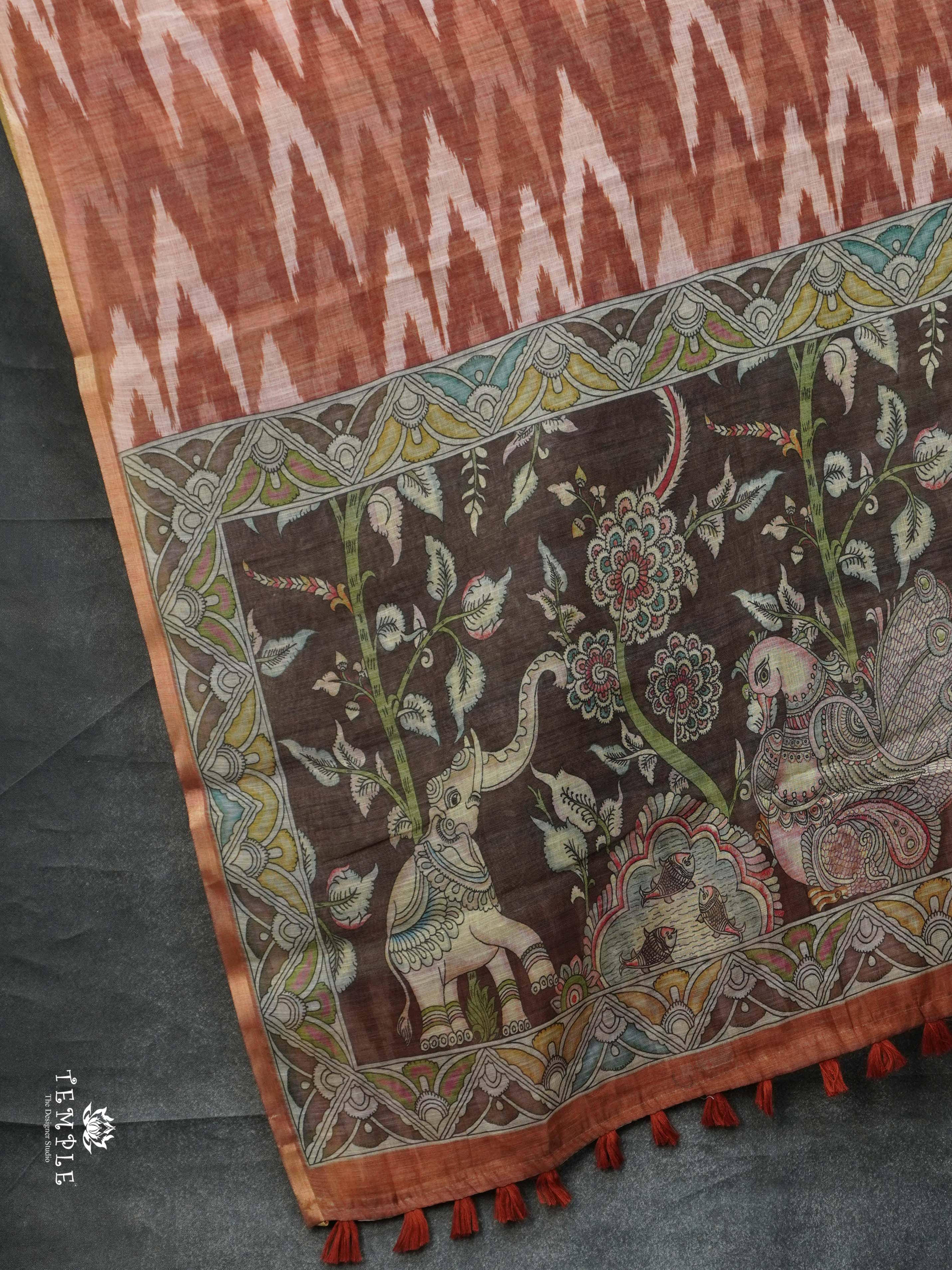 Ikkat Print Bamboo Saree | TTDS2342