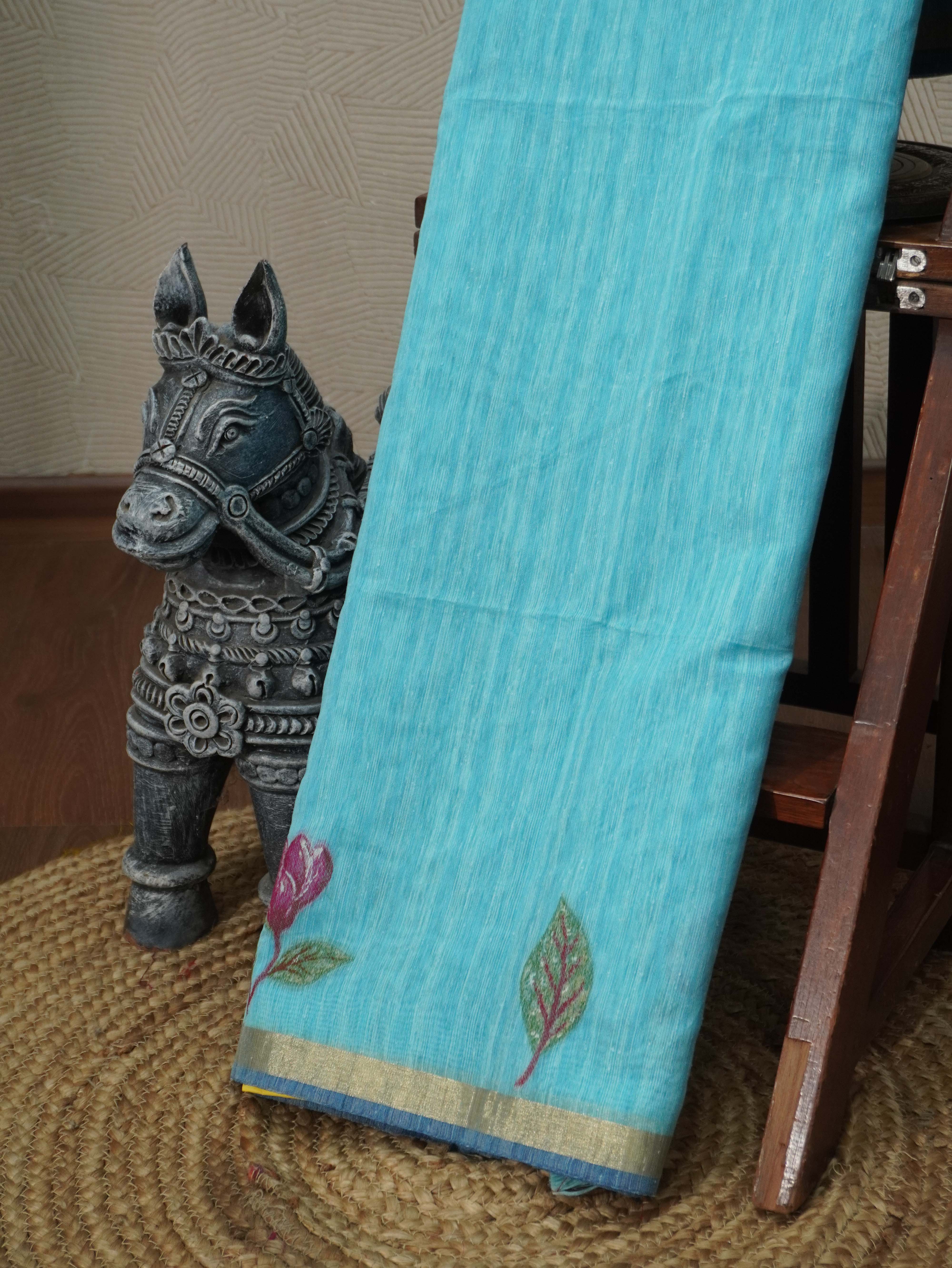 Linen Cotton Saree | TTDS3280