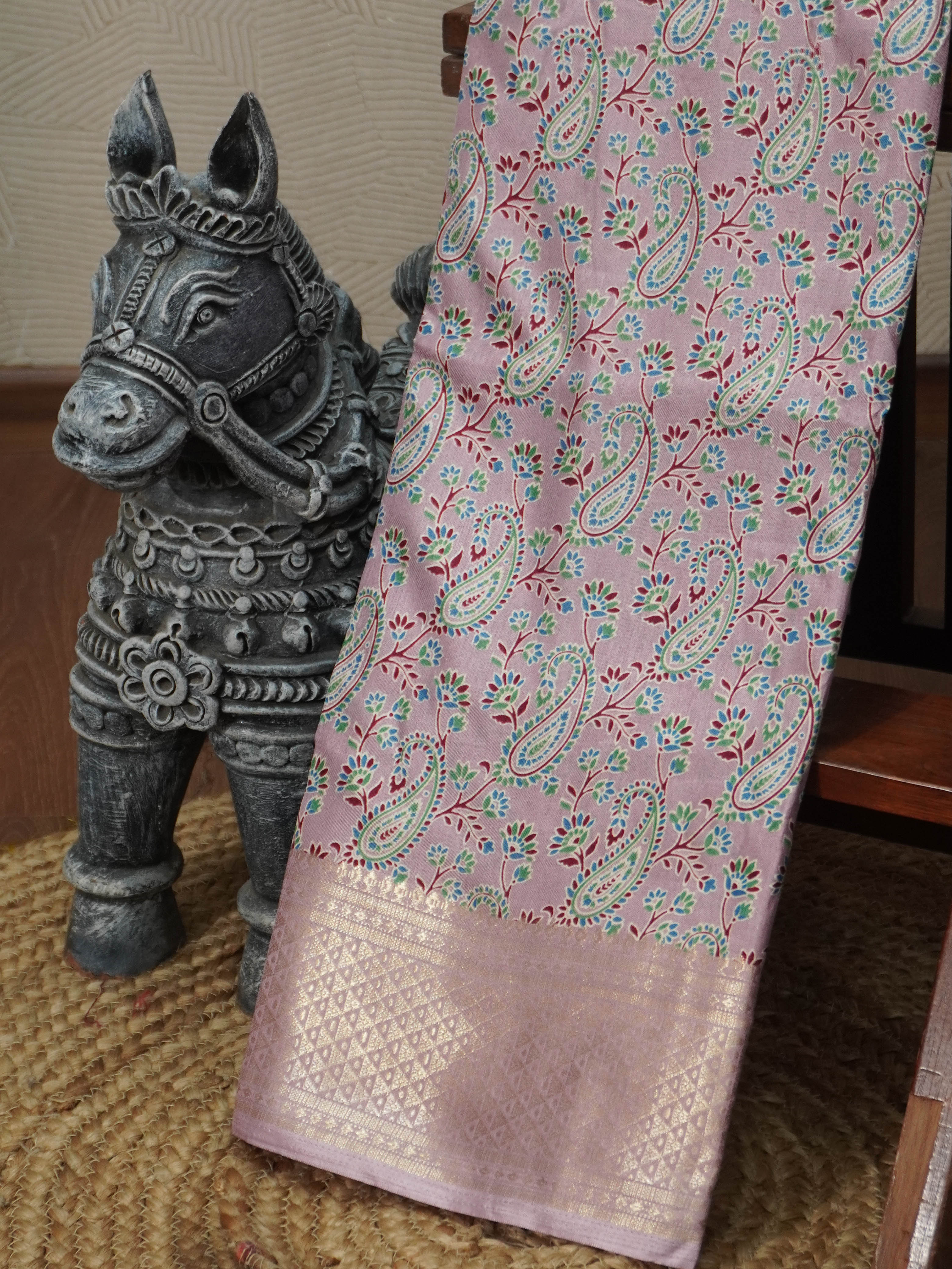 Printed Dola Silk Saree | TTDS3244