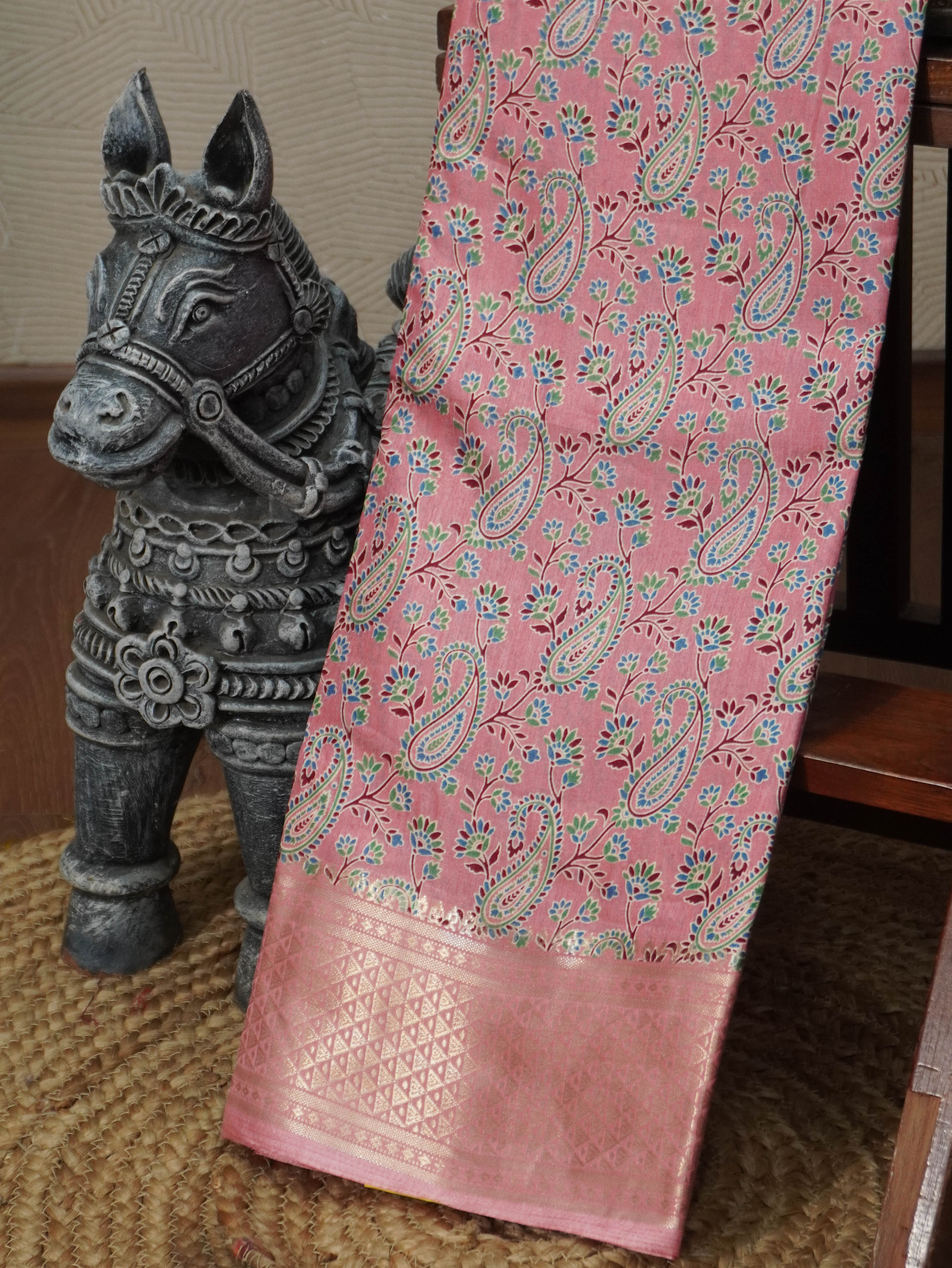 Printed Dola Silk Saree | TTDS3244