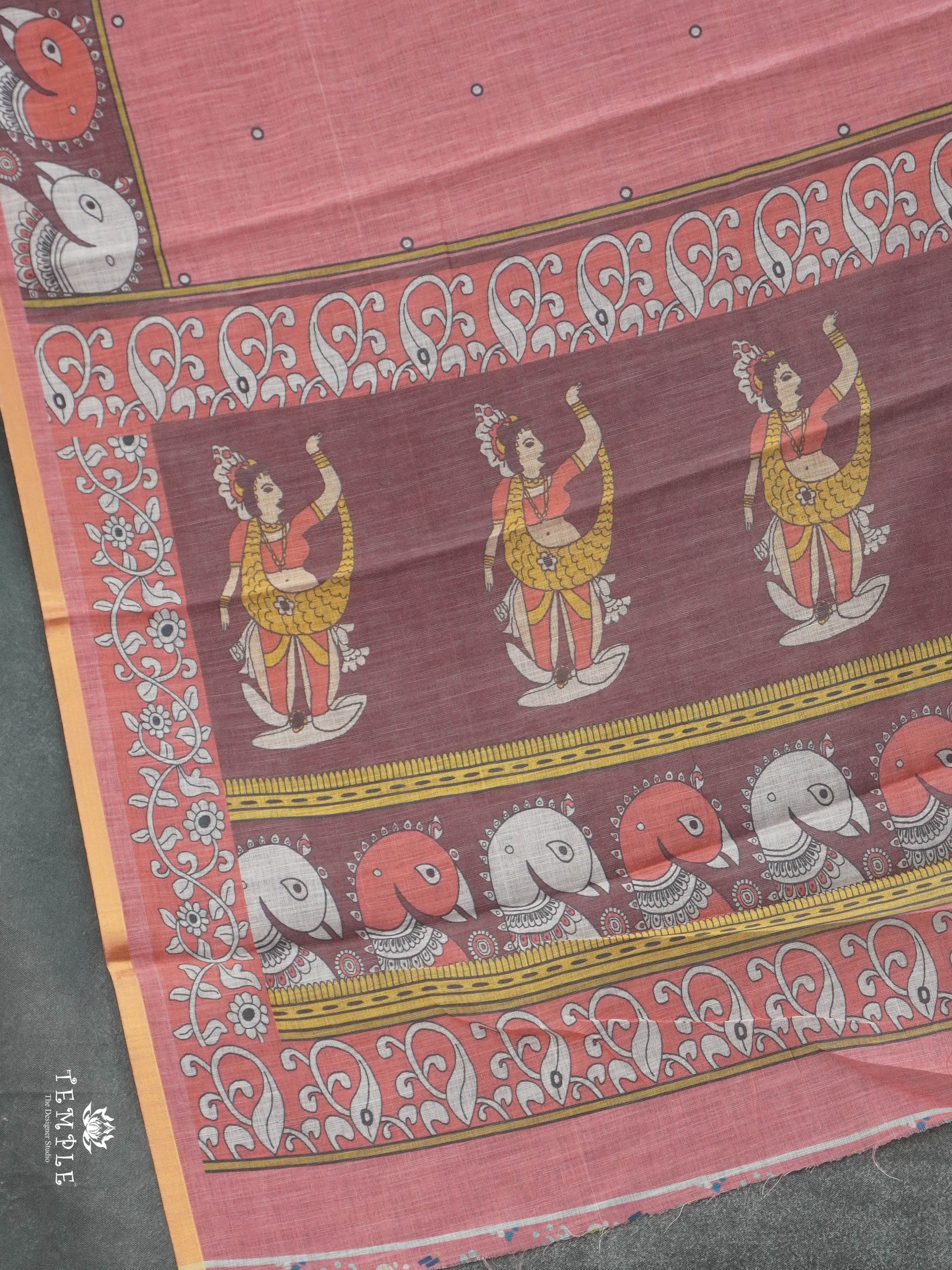 Kalamkari Linen cotton saree | TTDS2813