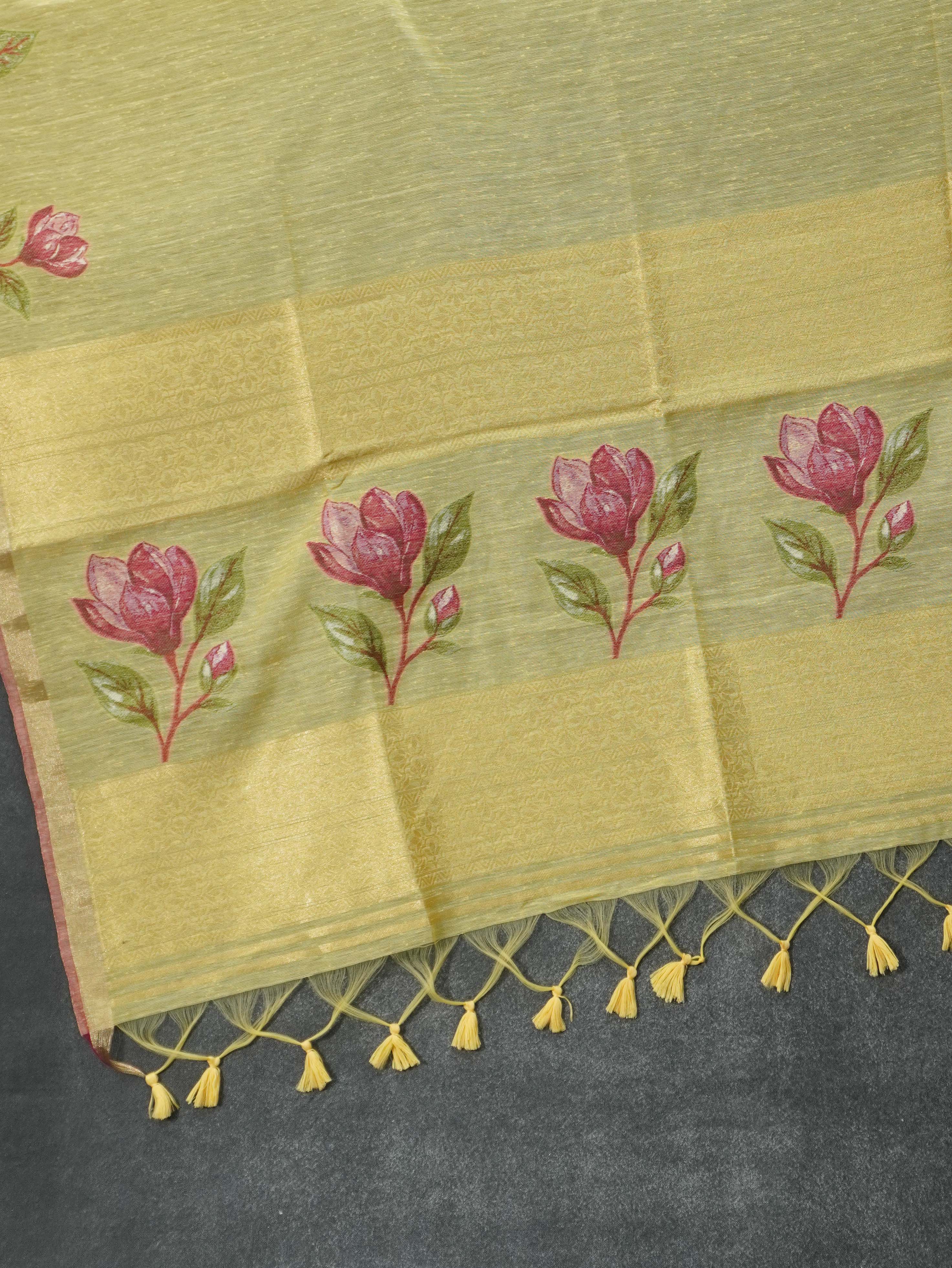 Linen Cotton Saree | TTDS3280