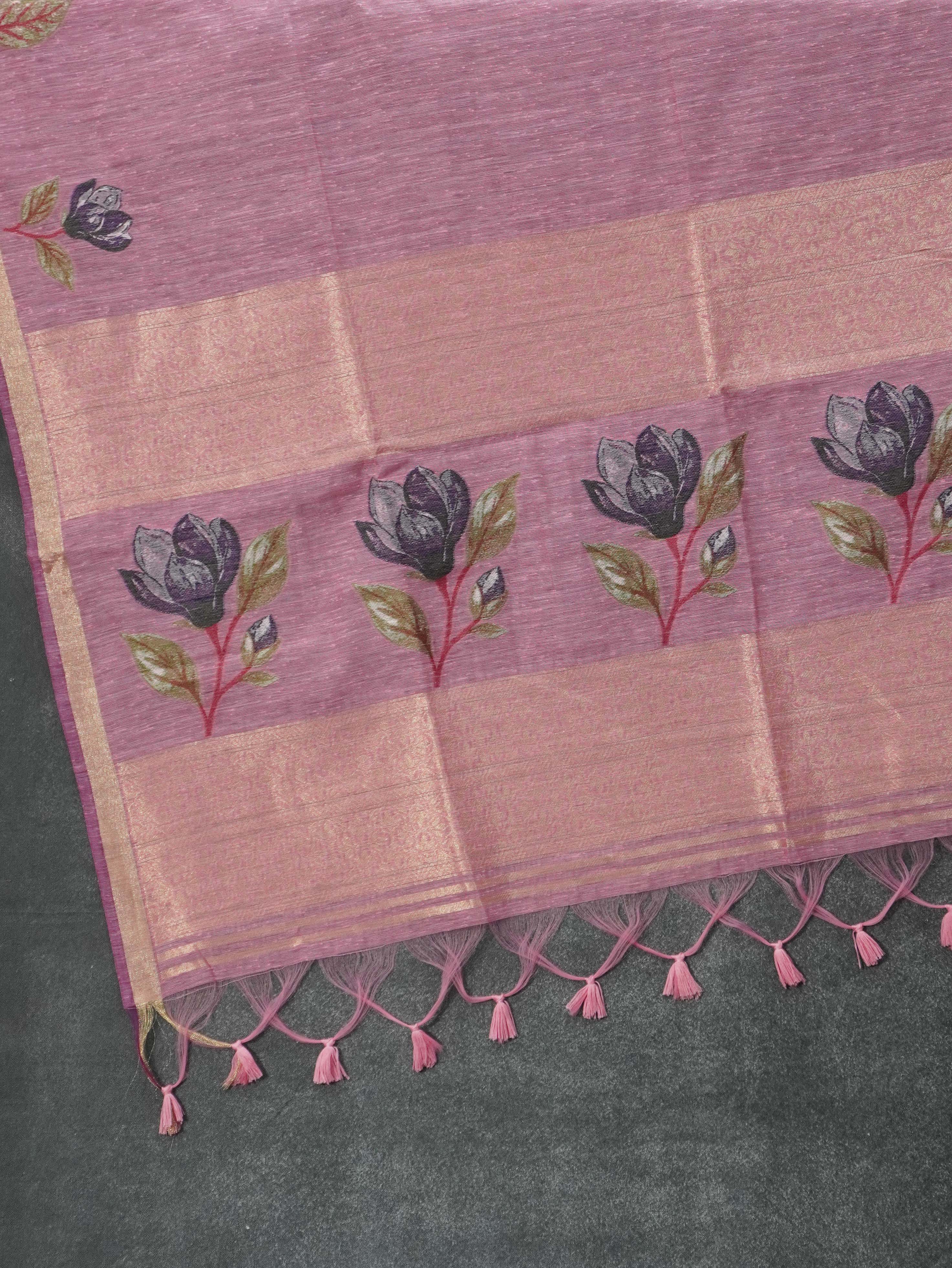 Linen Cotton Saree | TTDS3280