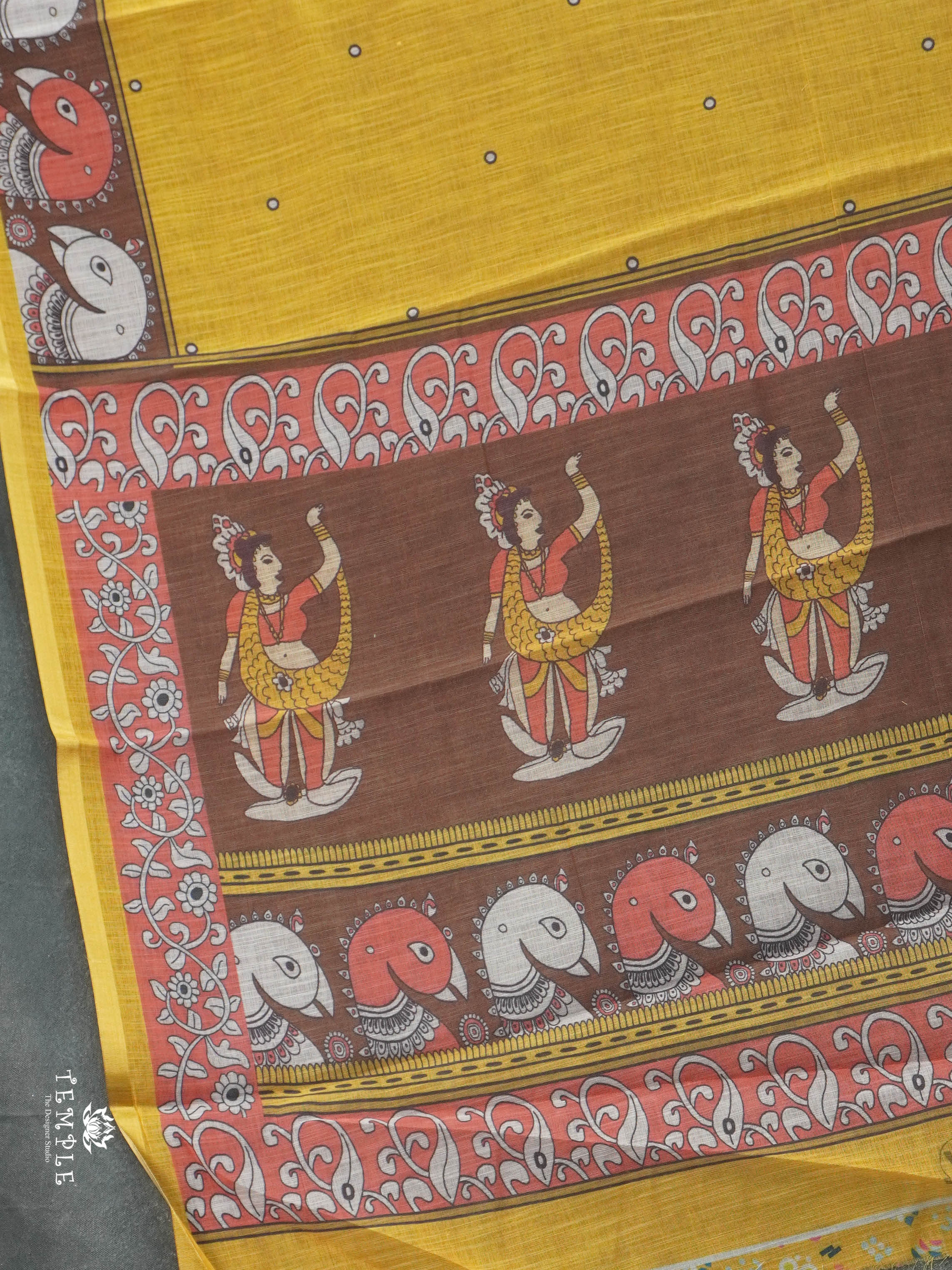 Kalamkari Linen cotton saree | TTDS2813