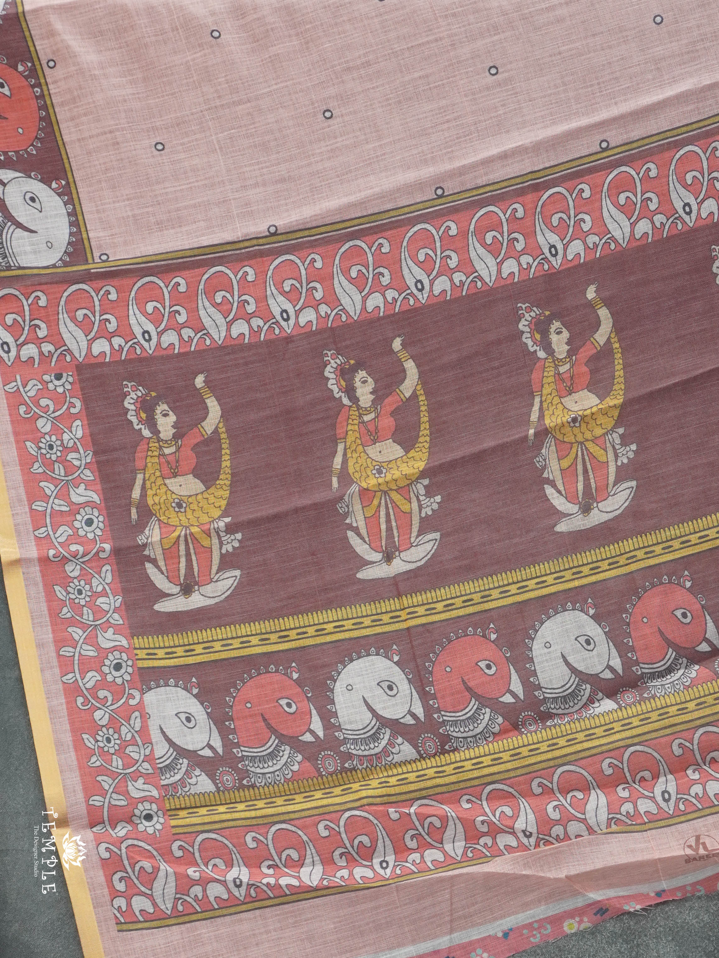 Kalamkari Linen cotton saree | TTDS2813