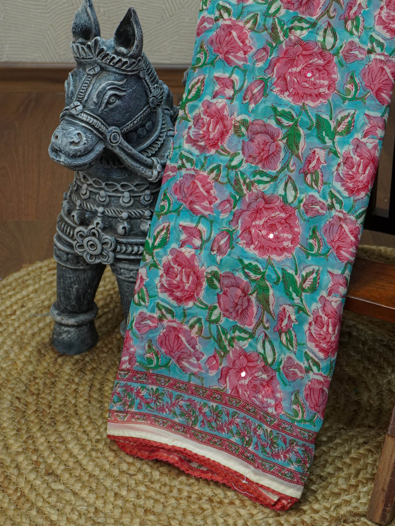 Printed Chiffon Saree | TTDS3674