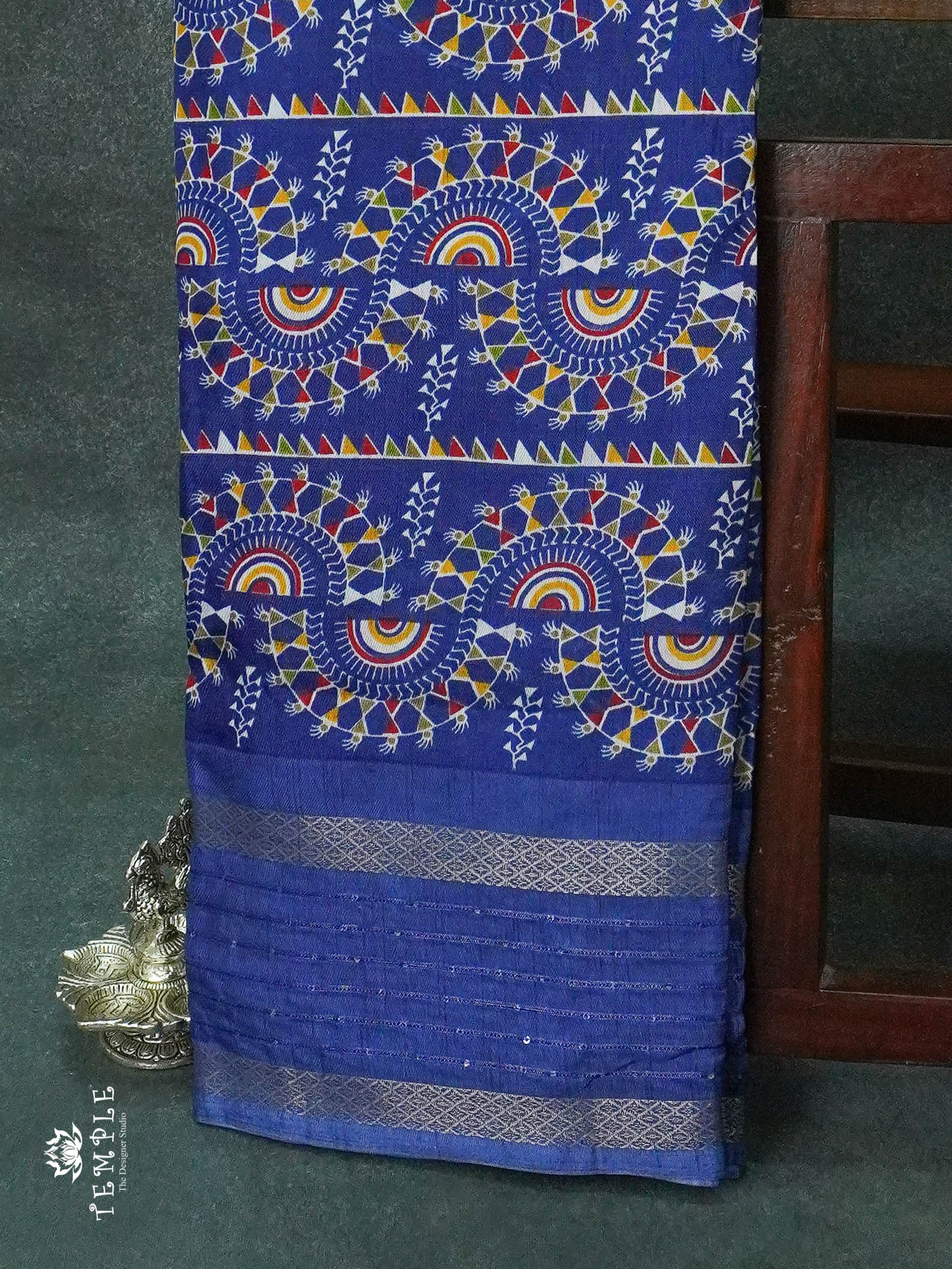 Dola Silk Saree (Warali print) With Sequence Border | TTDS996