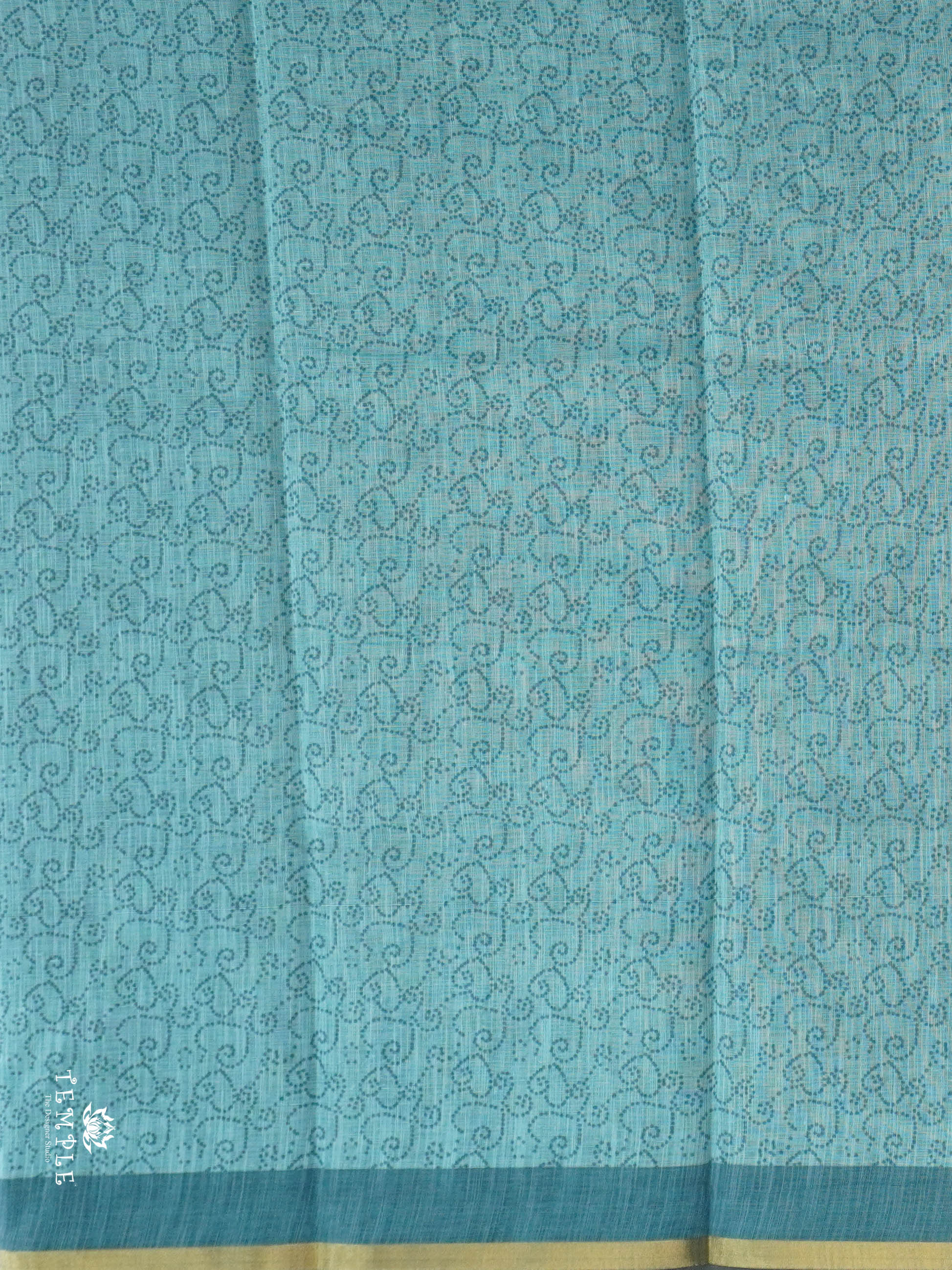 Linen Cotton Saree With Elephant Motifs | TTDS2811