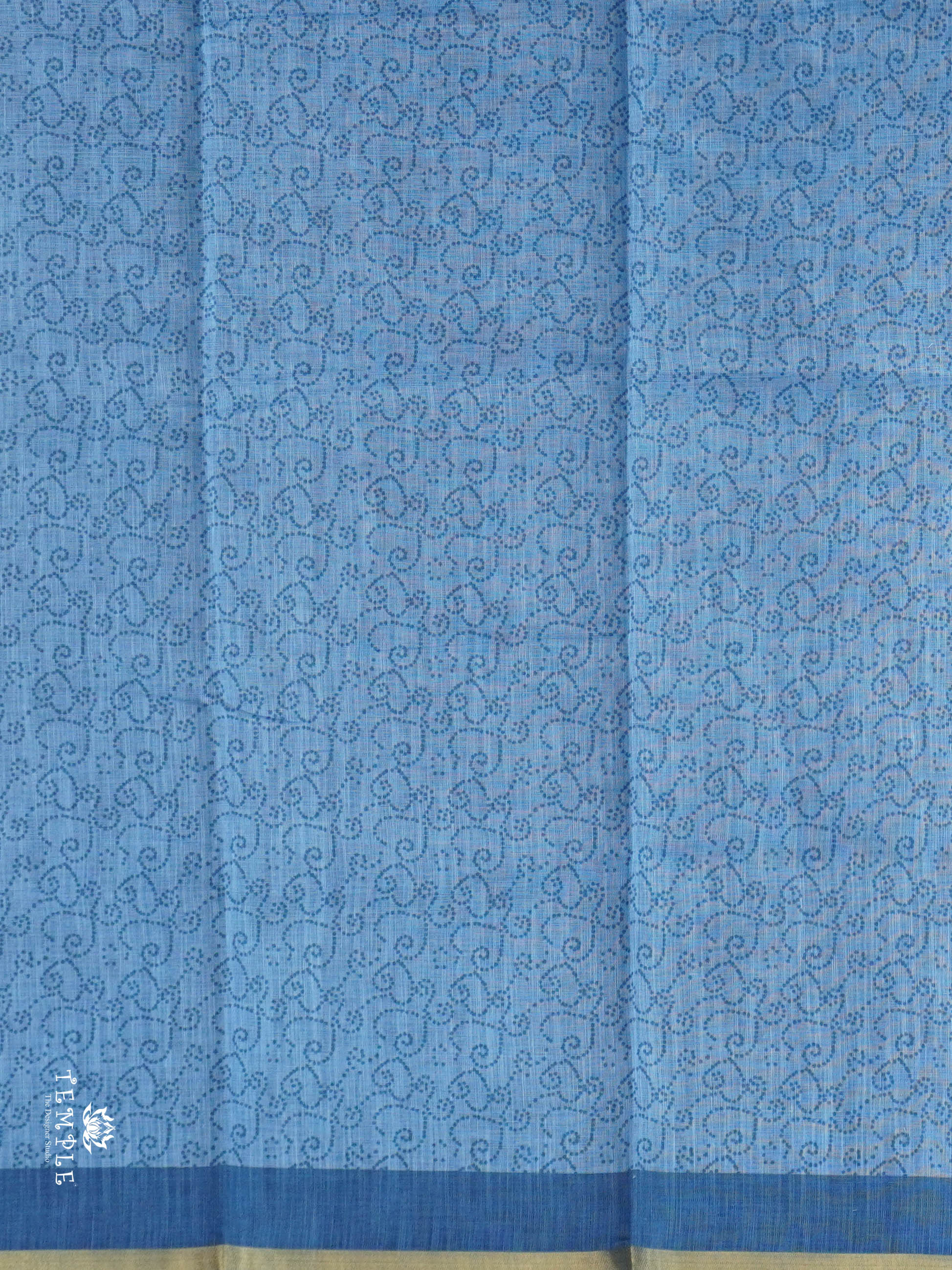 Linen Cotton Saree With Elephant Motifs | TTDS2811