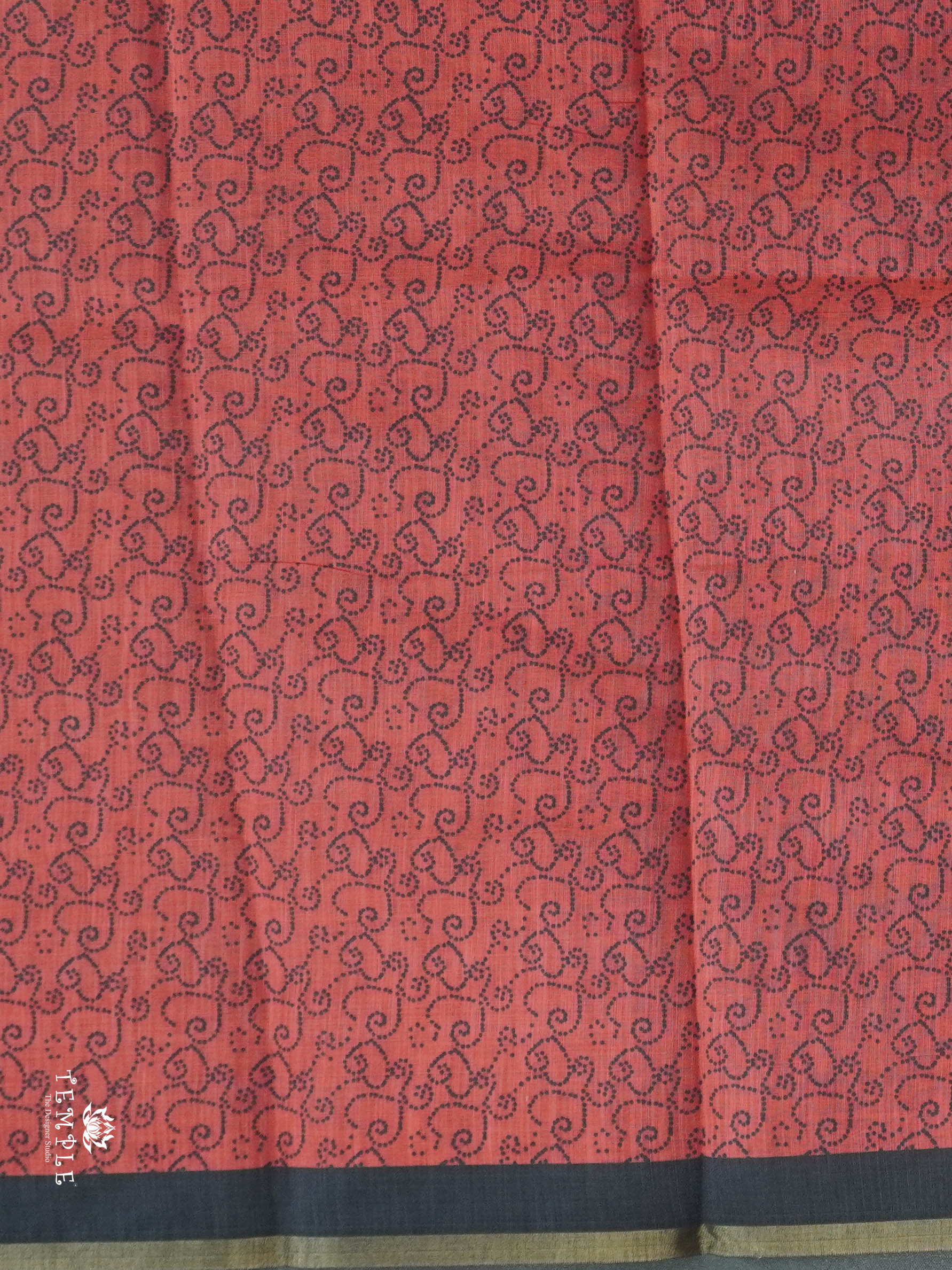 Linen Cotton Saree With Elephant Motifs | TTDS2811