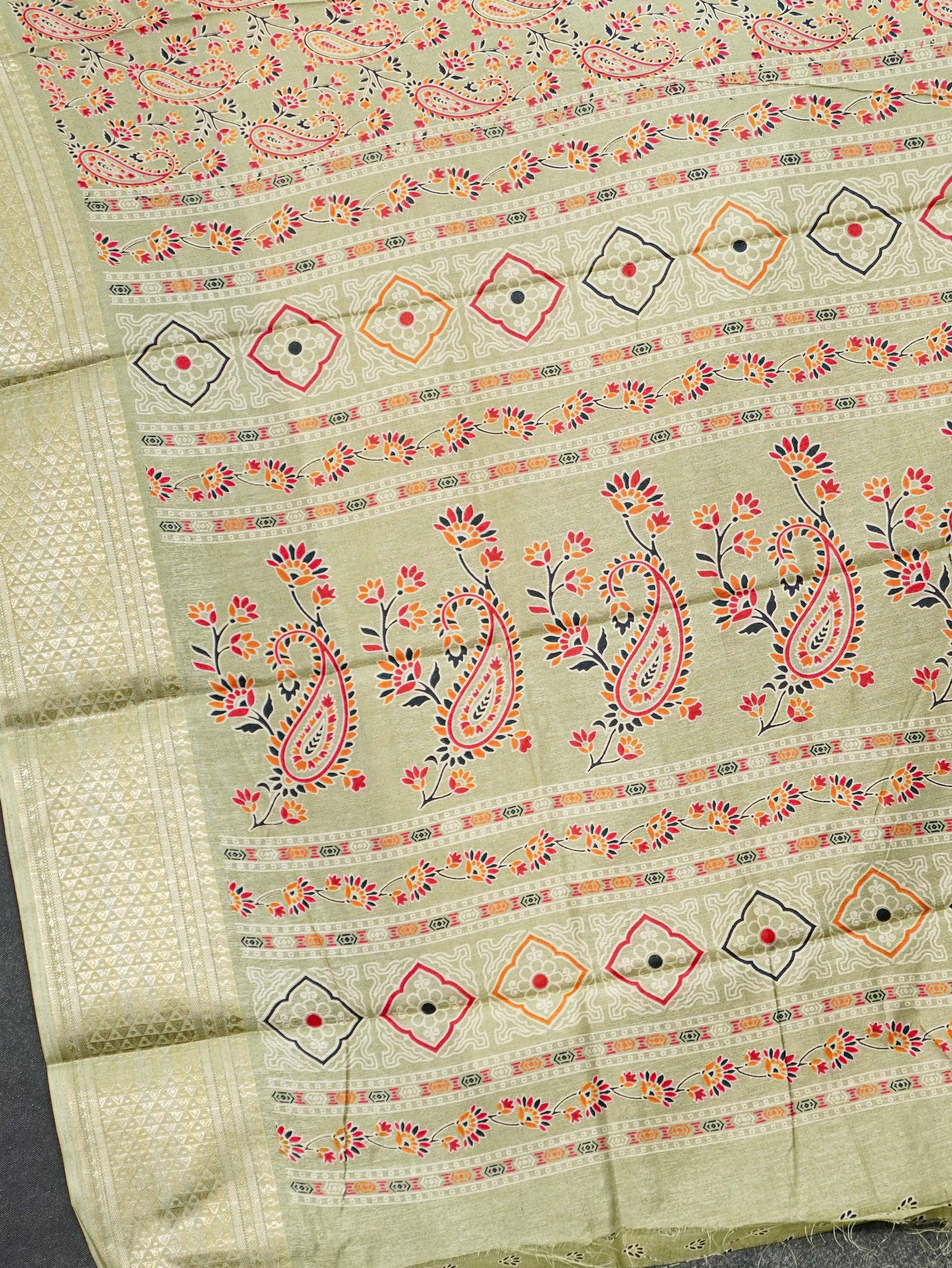 Printed Dola Silk Saree | TTDS3244