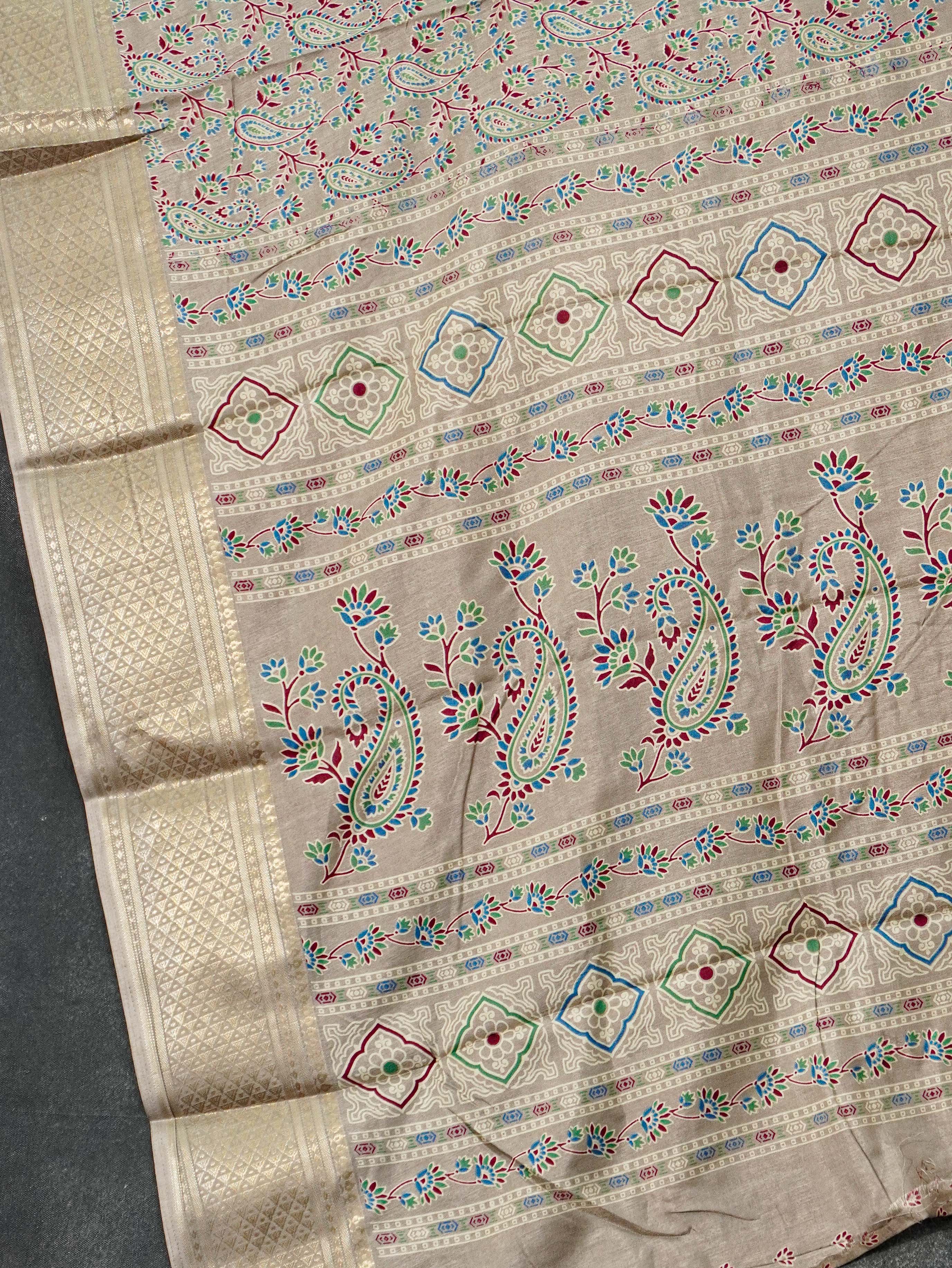 Printed Dola Silk Saree | TTDS3244