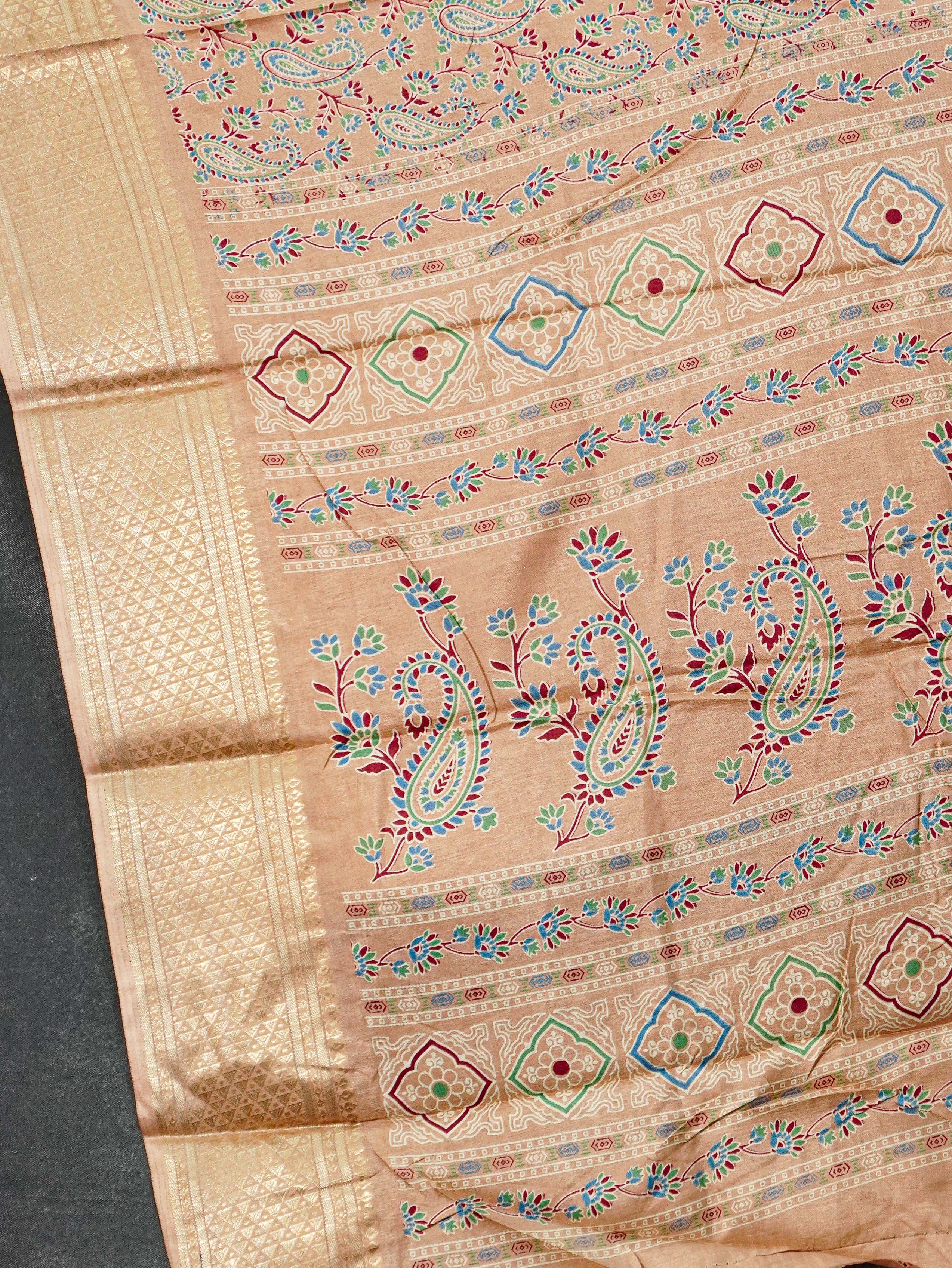 Printed Dola Silk Saree | TTDS3244