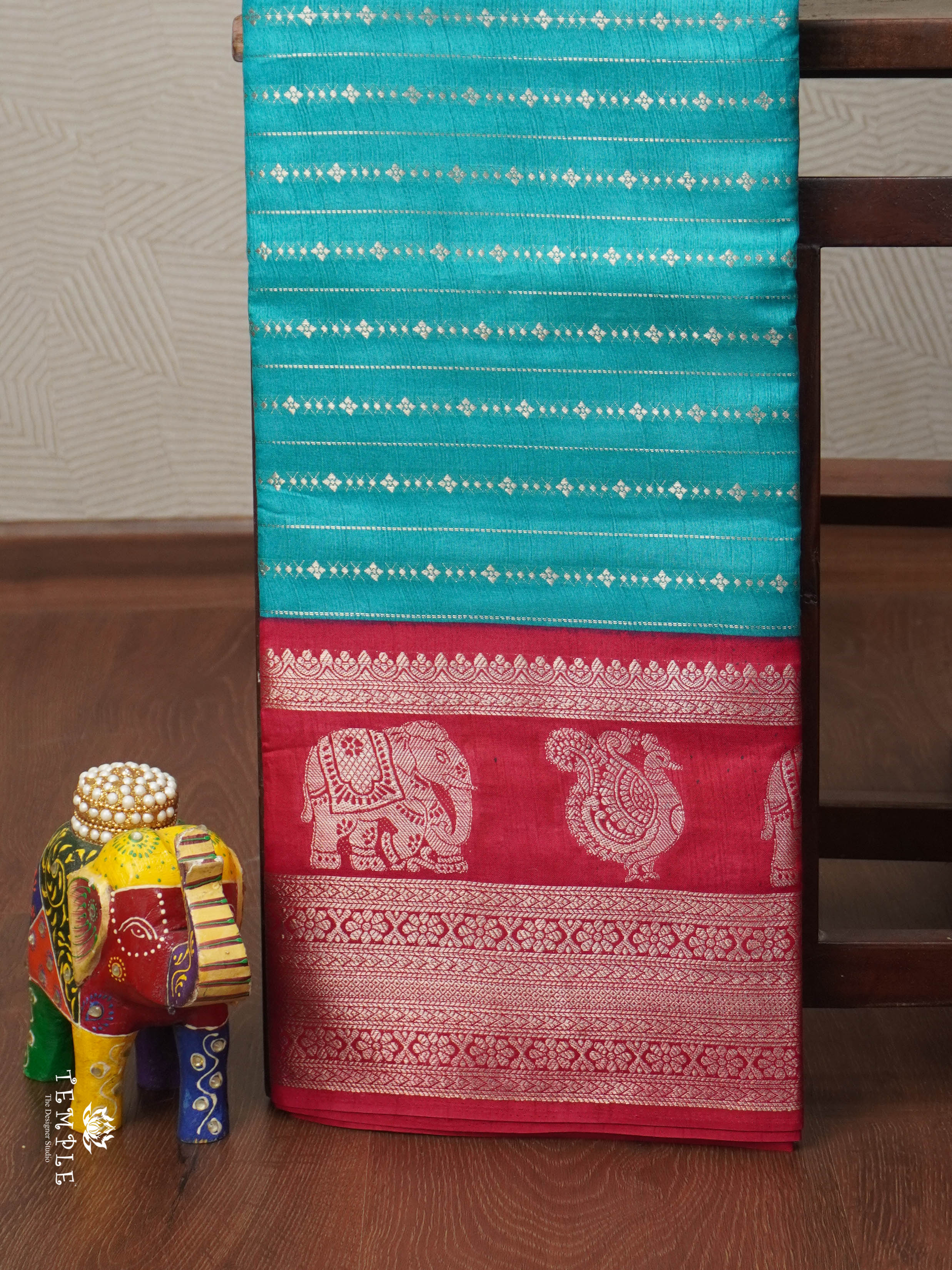 Semi Tussar Silk Saree With Contrast Border | TTDS1852