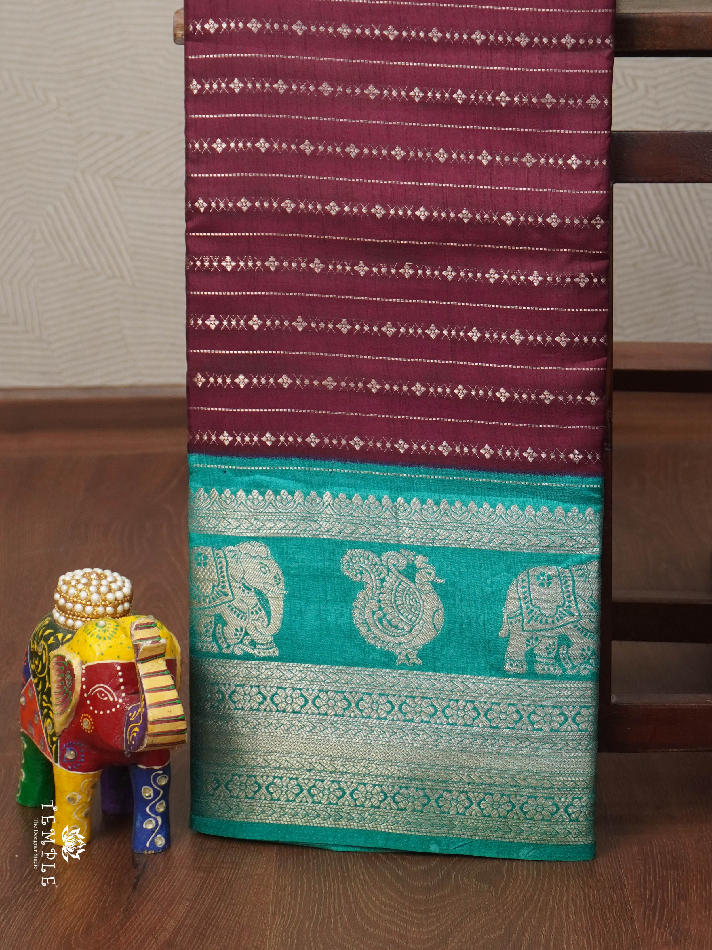 Semi Tussar Silk Saree With Contrast Border | TTDS1852