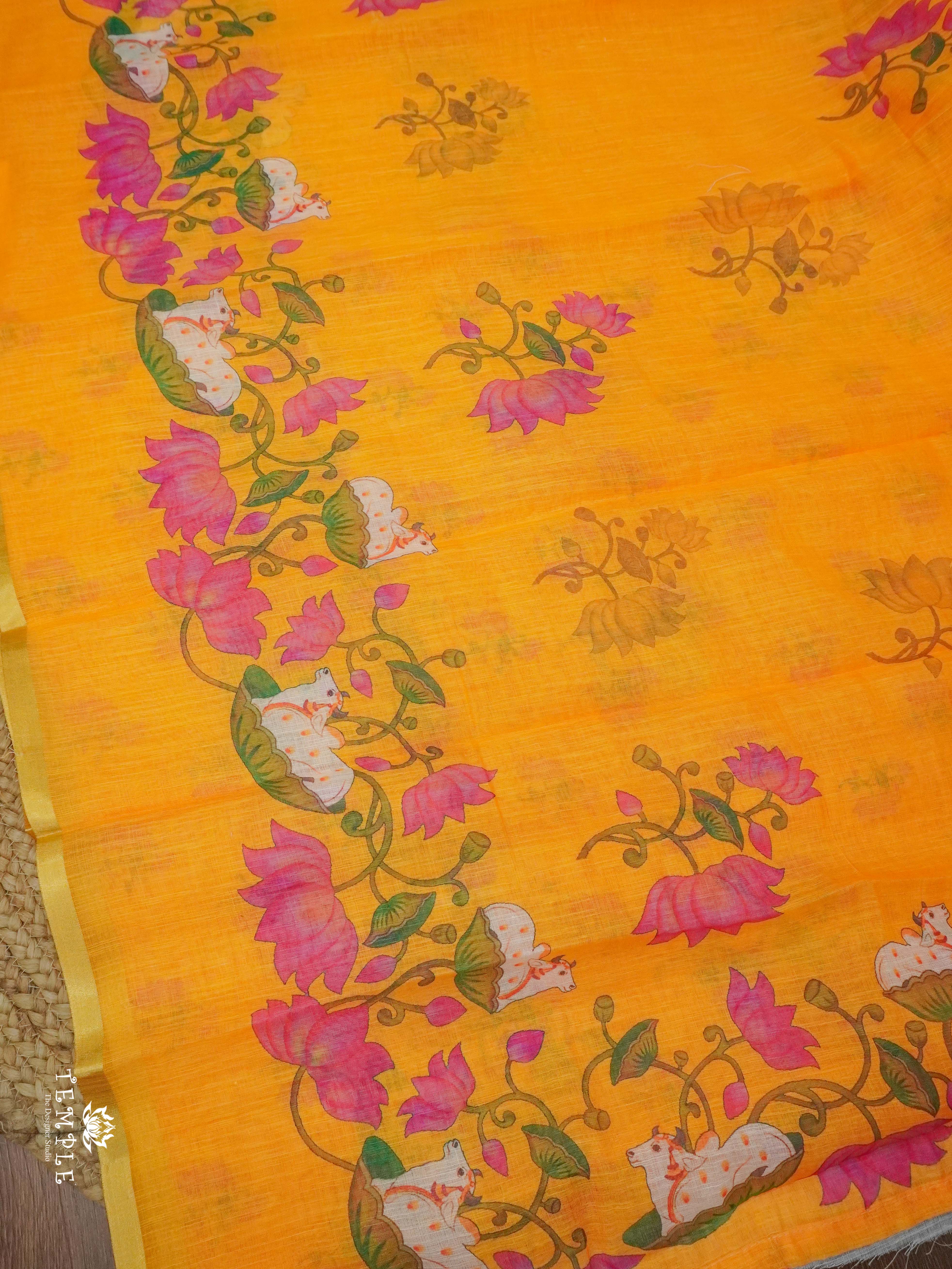 Chanderi Cotton Saree With Pichwai Prints | TTDS2330