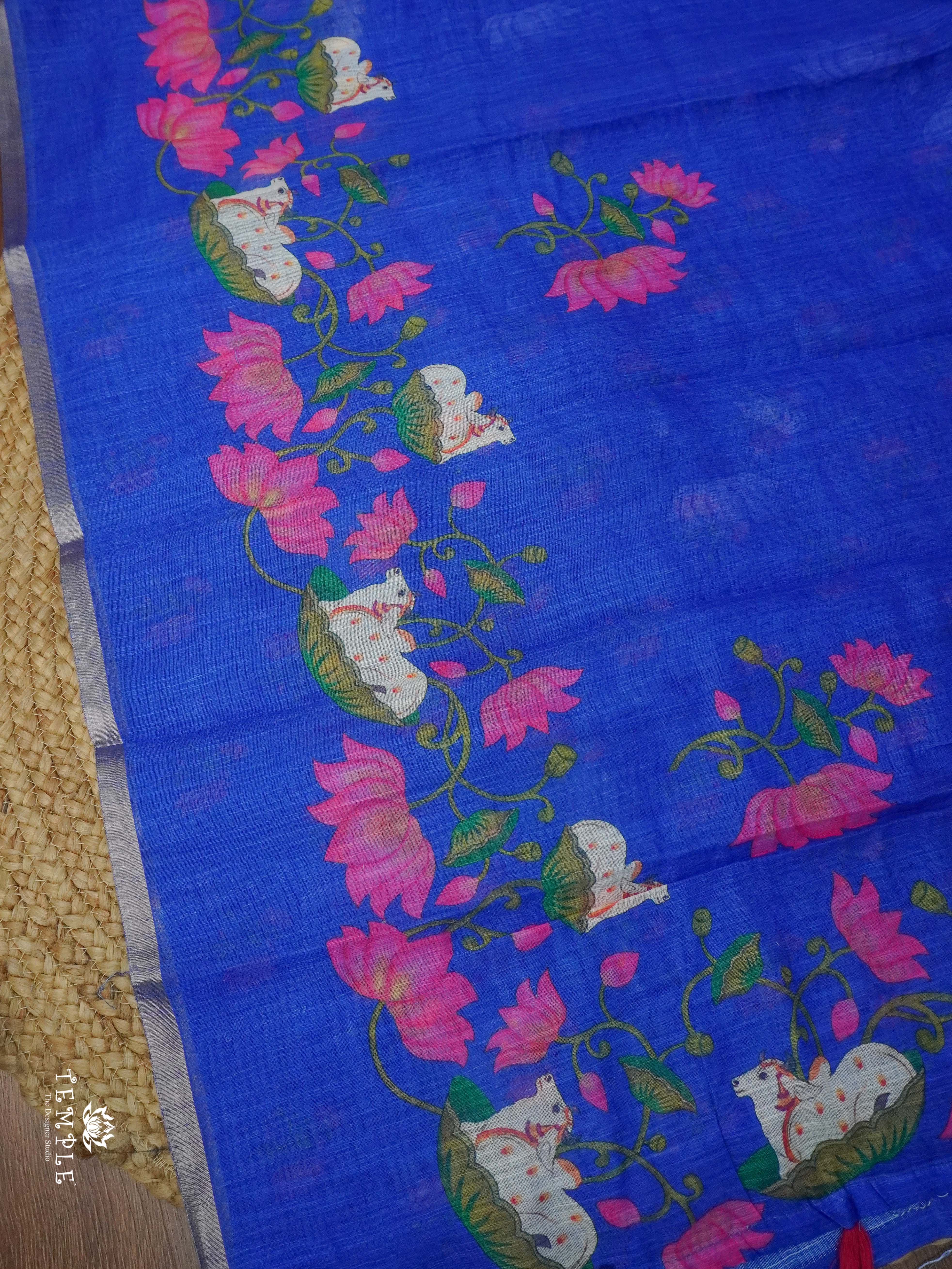Chanderi Cotton Saree With Pichwai Prints | TTDS2330