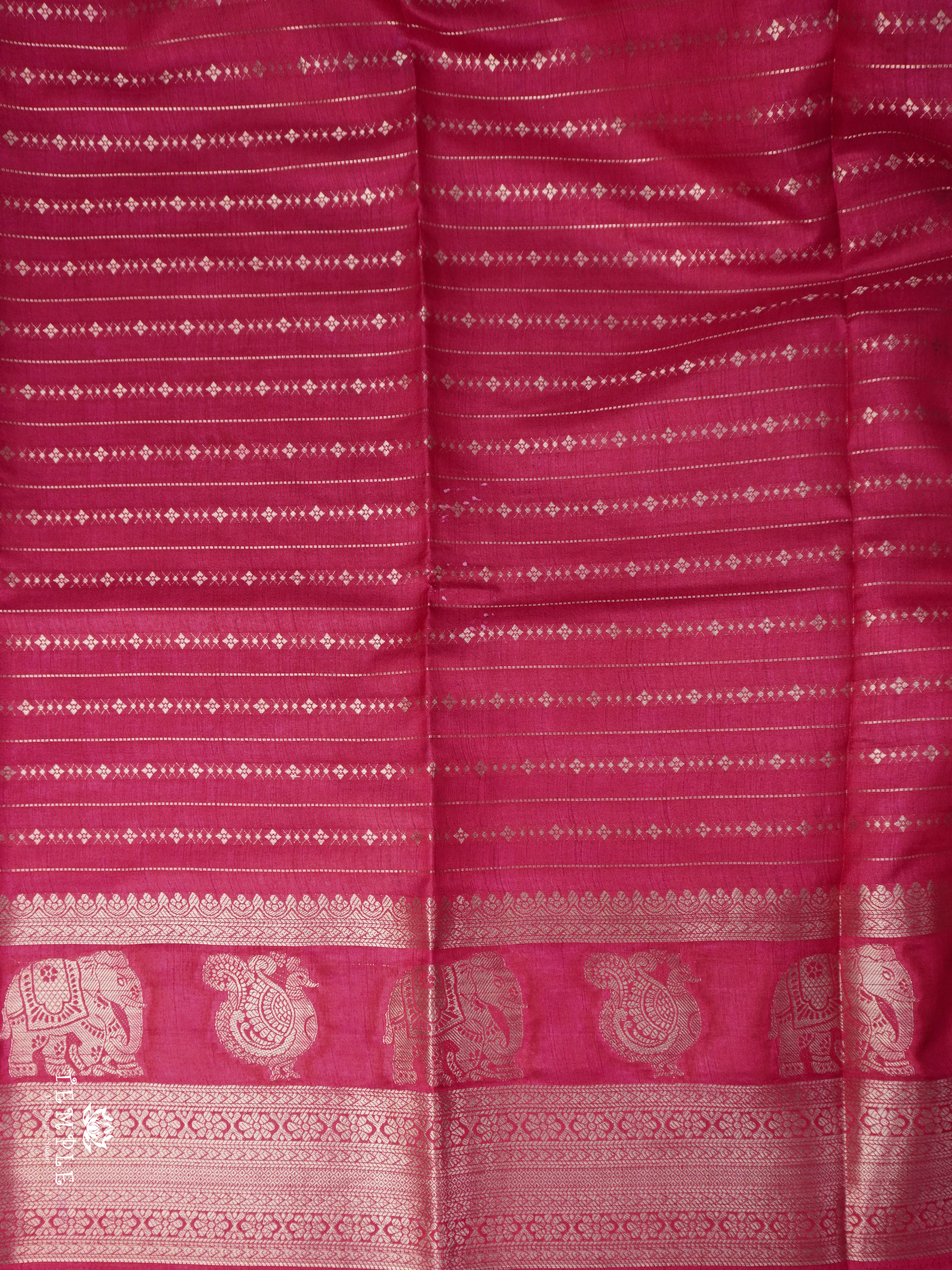 Semi Tussar Silk Saree With Contrast Border(Black) | TTDS1852