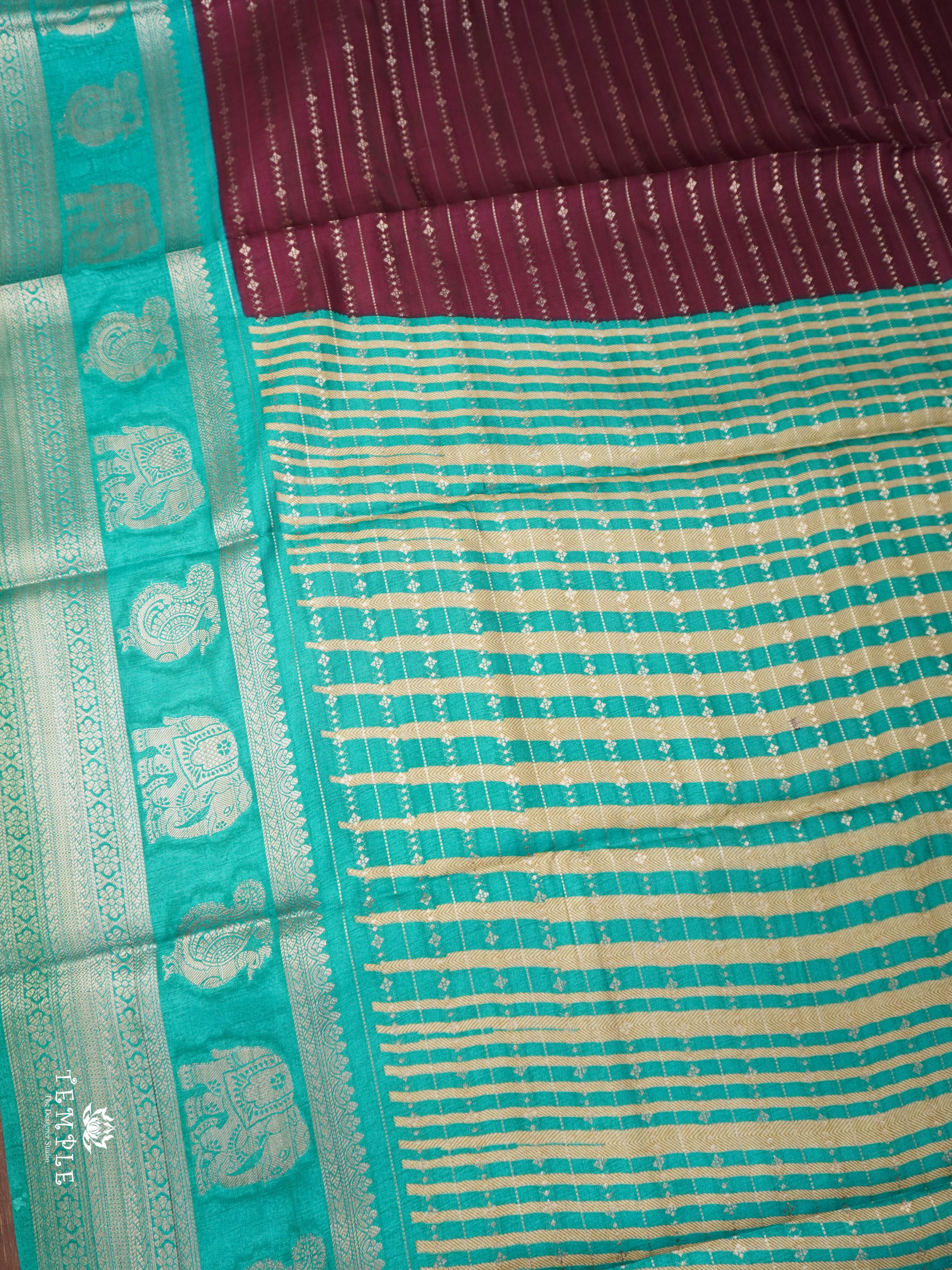 Semi Tussar Silk Saree With Contrast Border | TTDS1852