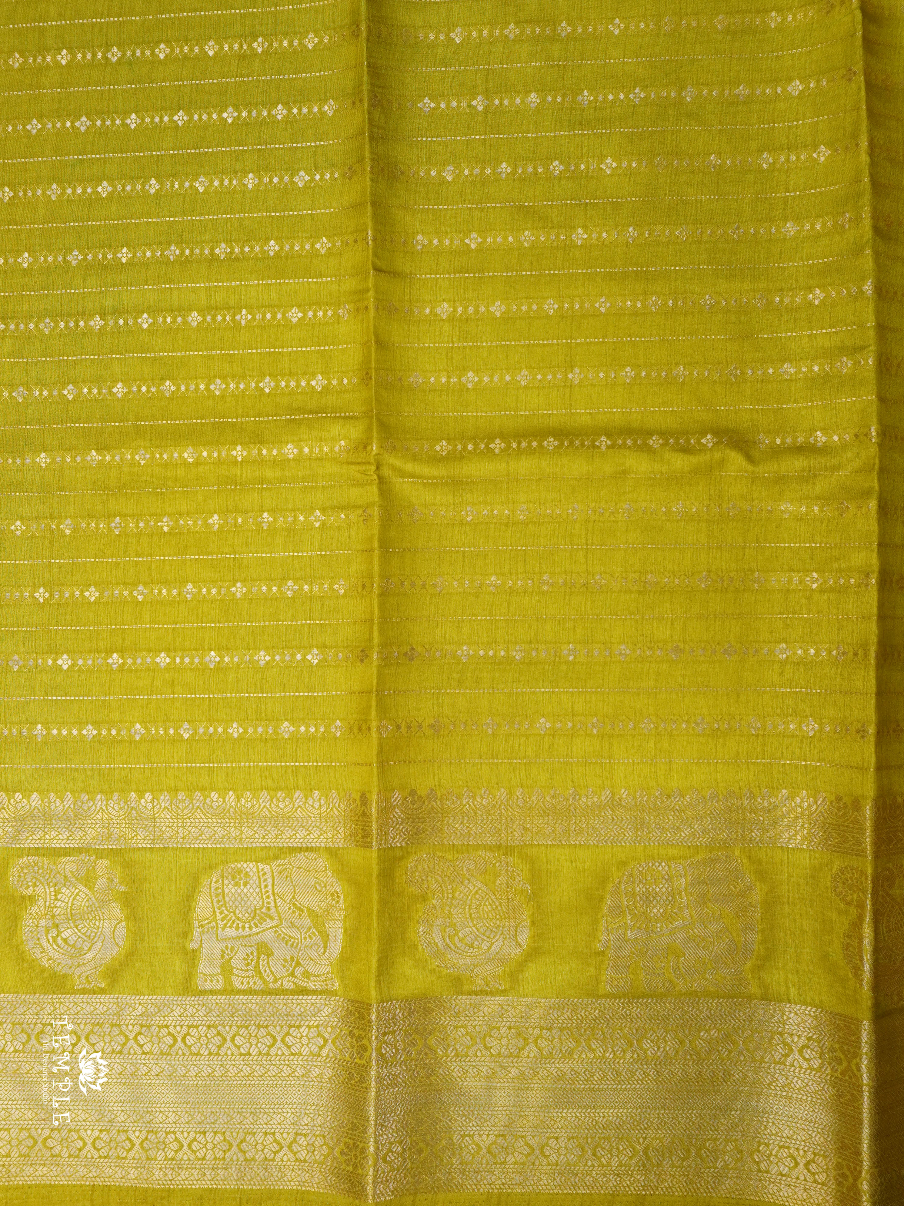 Semi Tussar Silk Saree With Contrast Border | TTDS1852