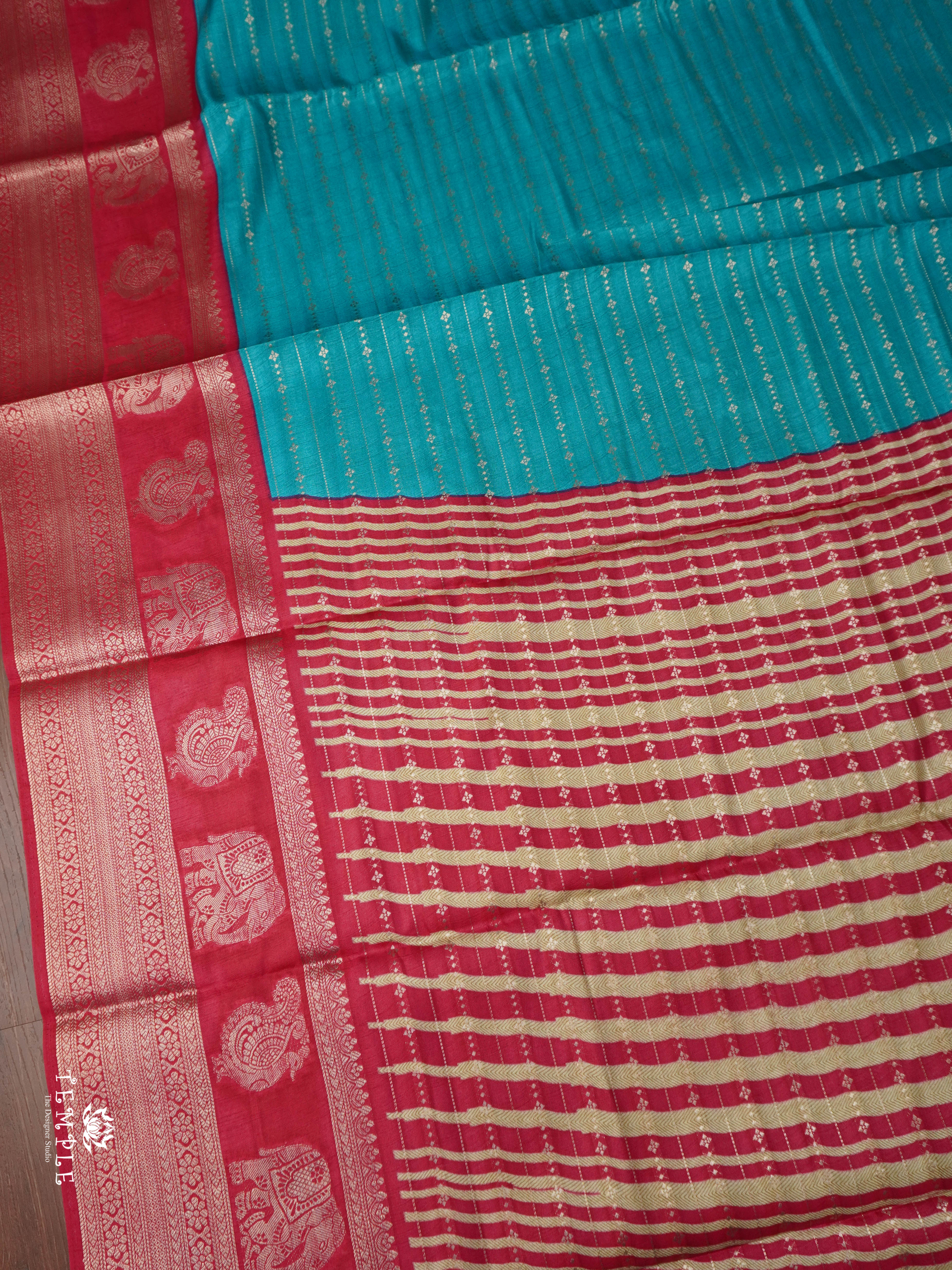 Semi Tussar Silk Saree With Contrast Border | TTDS1852