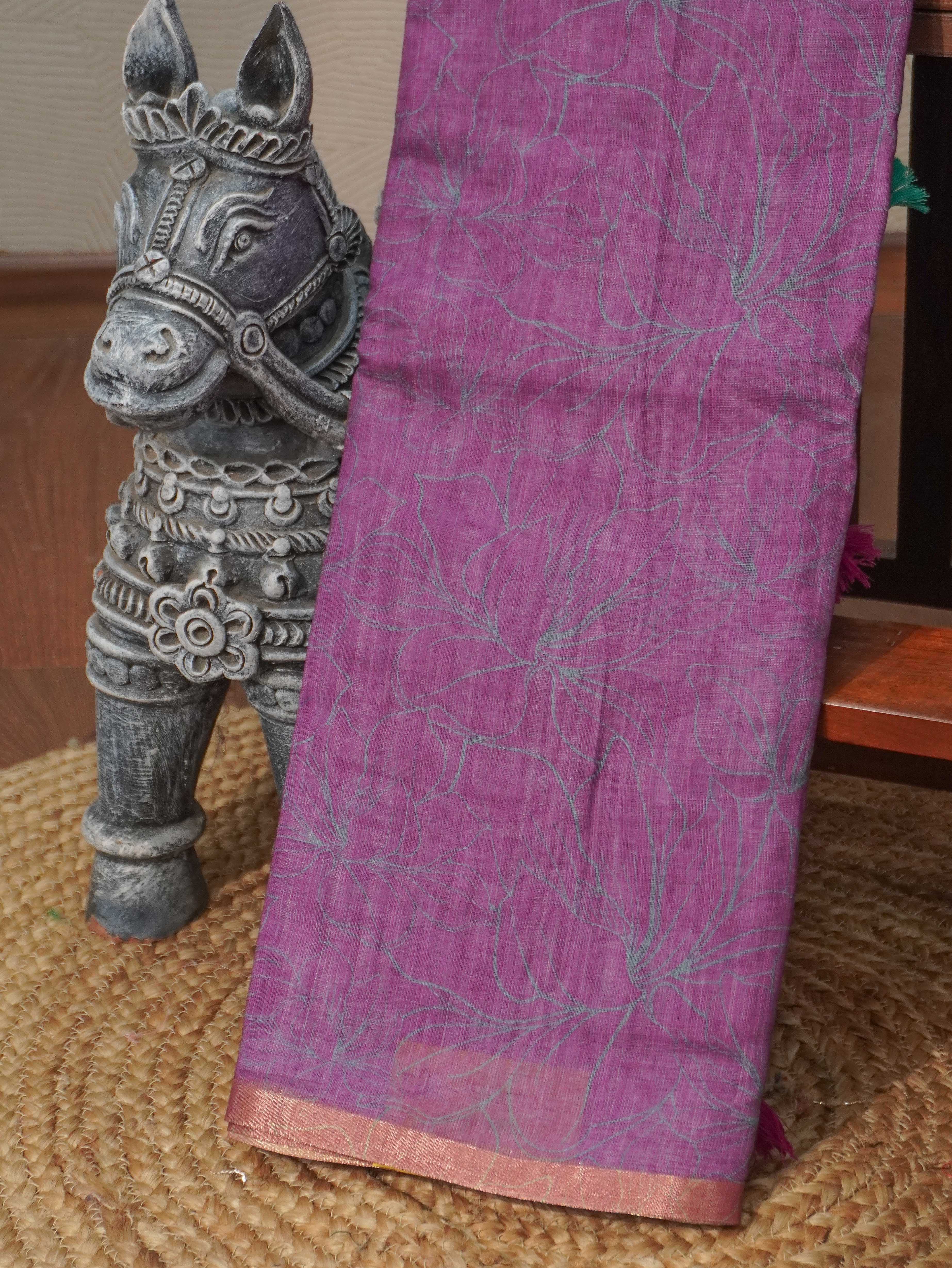 Linen Cotton Saree | TTDS3271