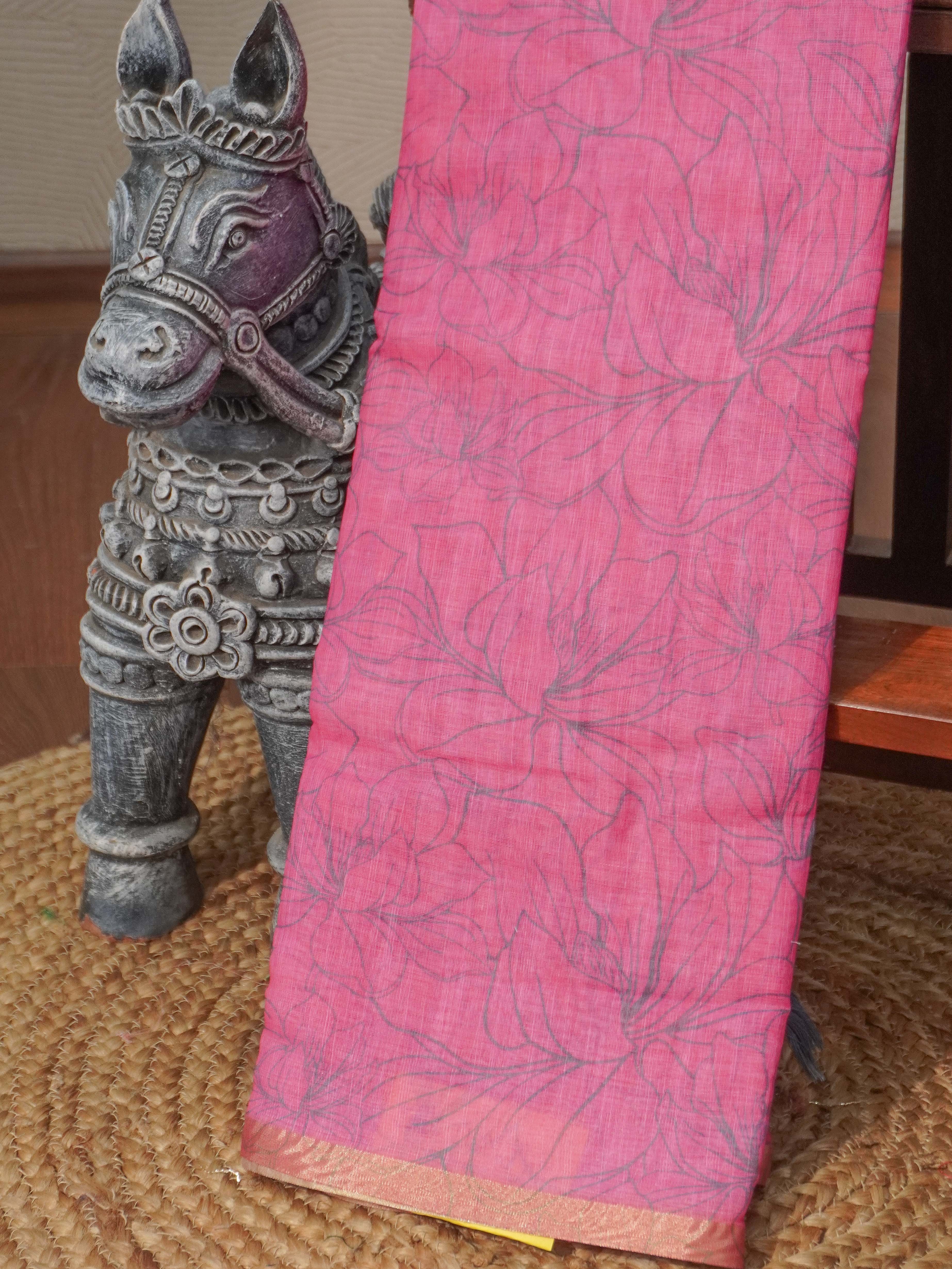 Linen Cotton Saree | TTDS3271