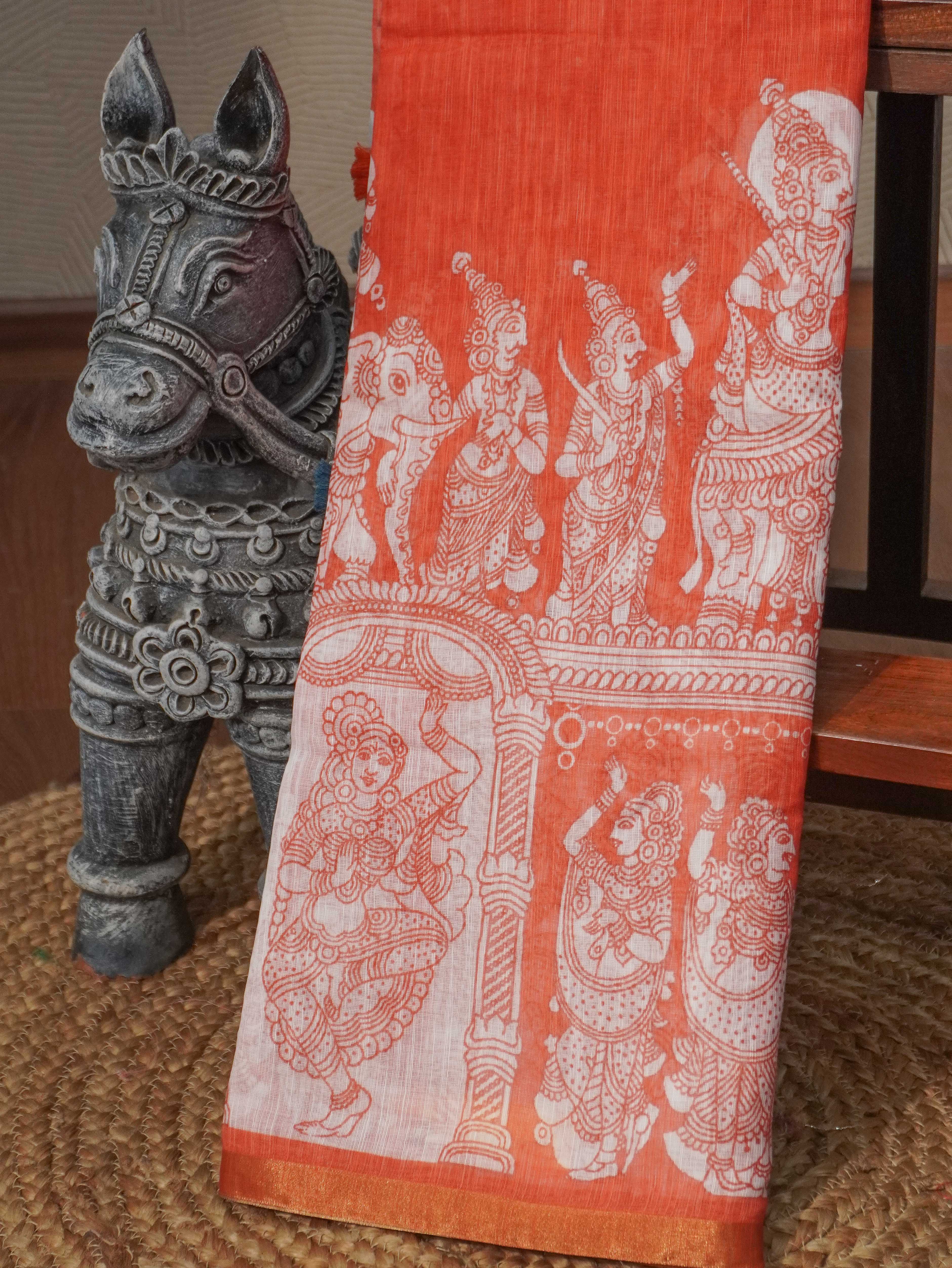 Linen Cotton Saree | TTDS3276