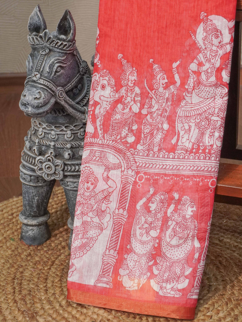 Linen Cotton Saree | TTDS3276