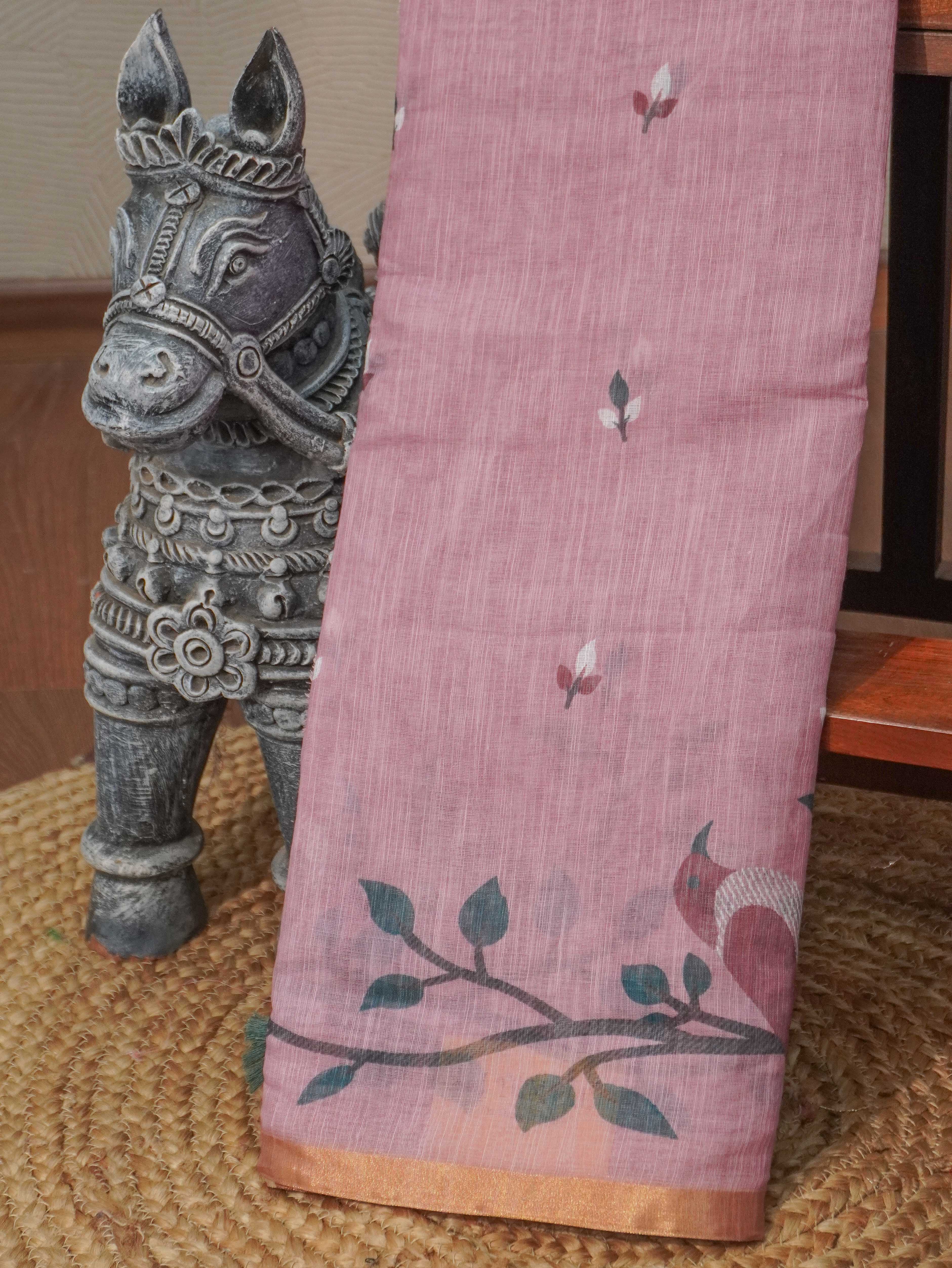 Linen Cotton Saree | TTDS3270