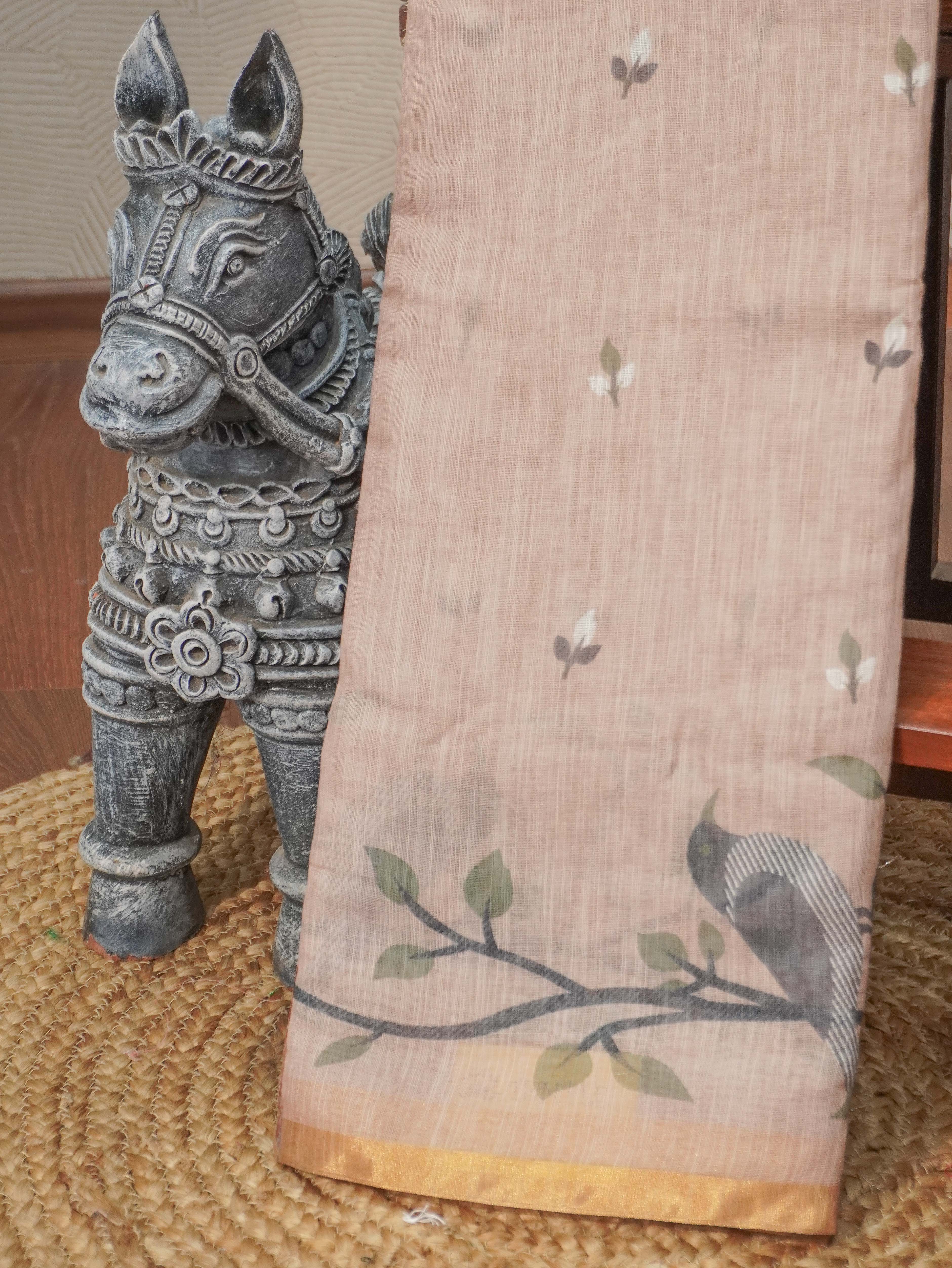 Linen Cotton Saree | TTDS3270