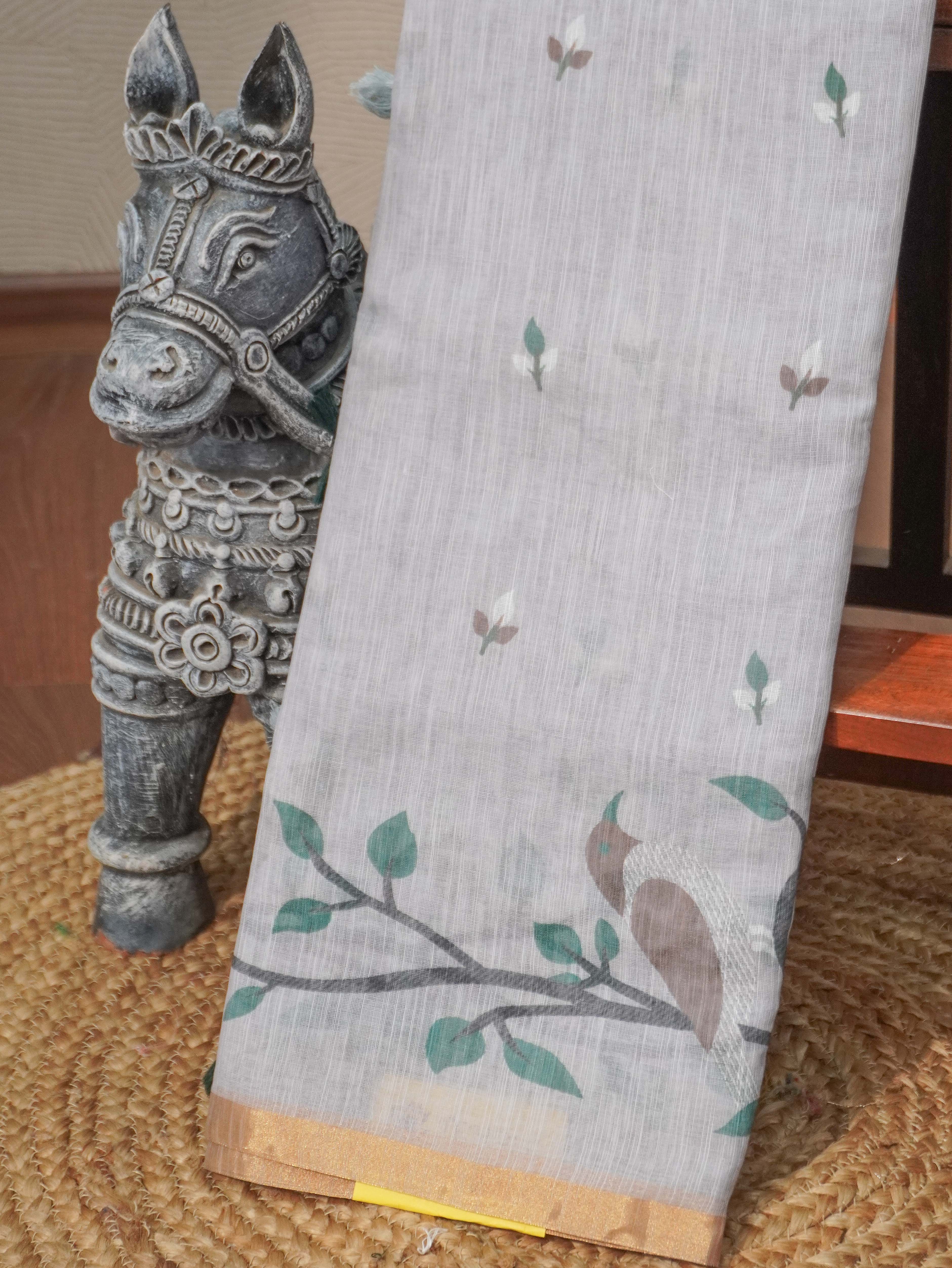 Linen Cotton Saree | TTDS3270