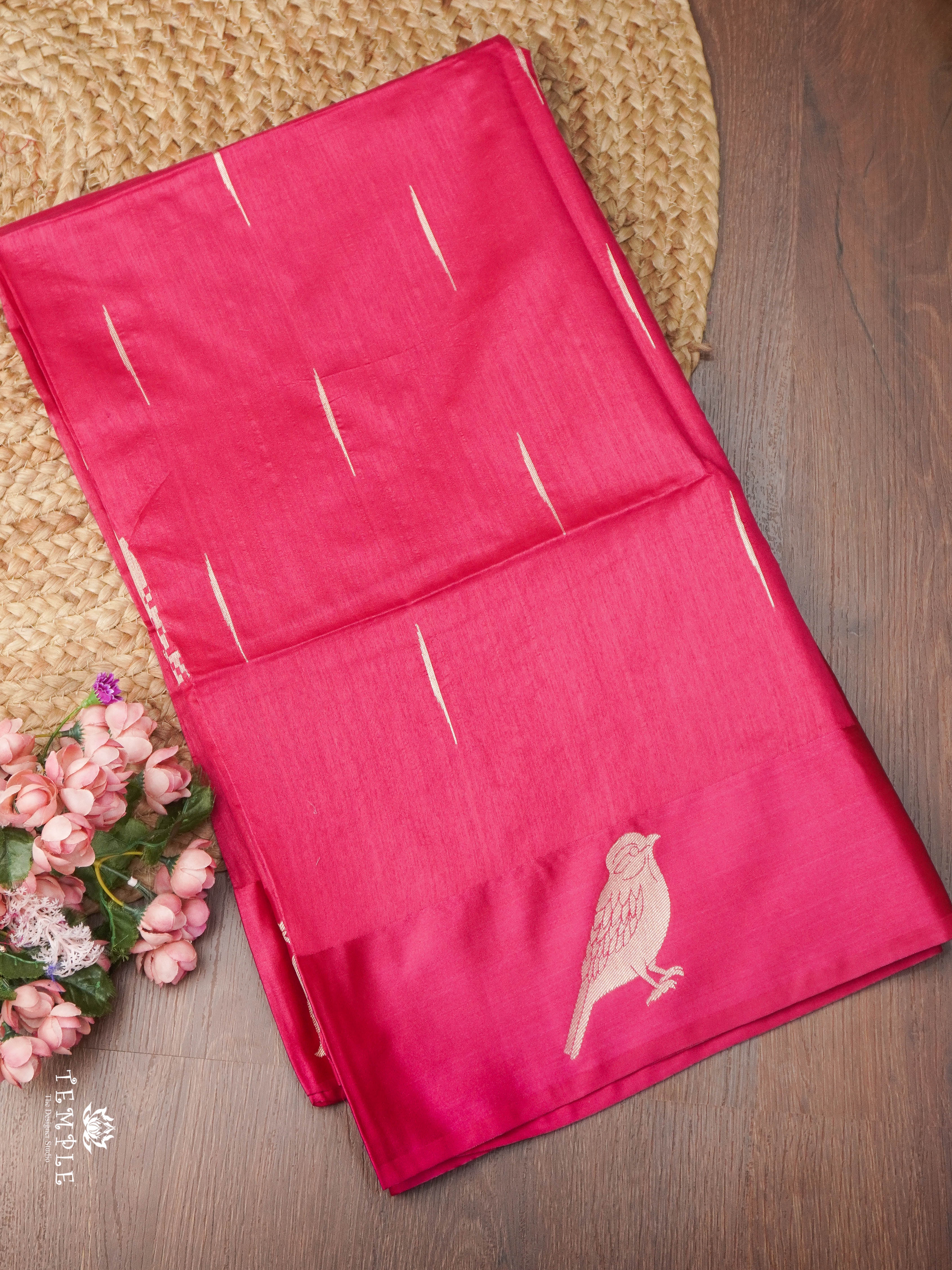 Mulberry Silk Saree With Sparrow Motifs | TTDS1860 | PRE BOOKING