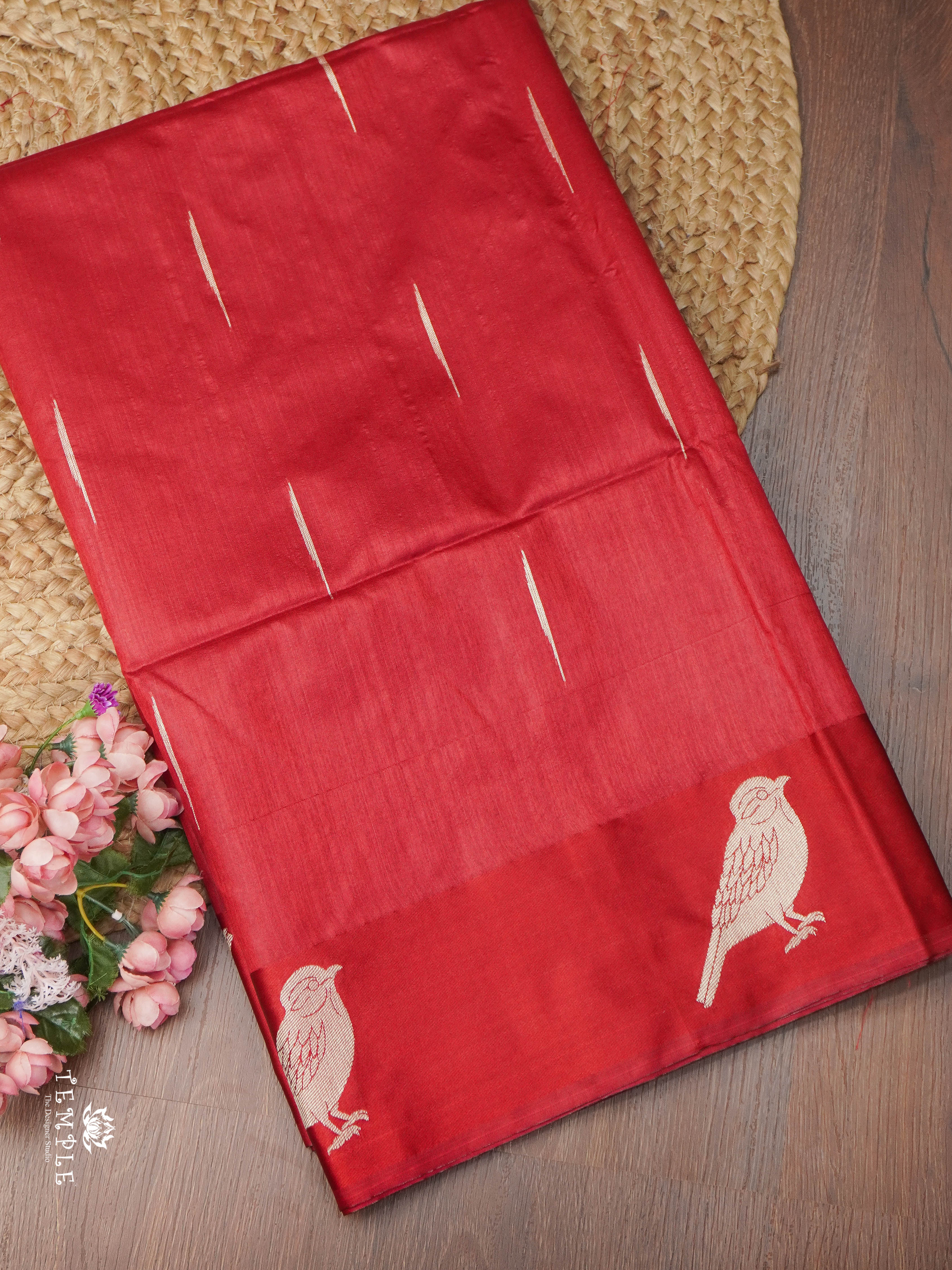 Mulberry Silk Saree With Sparrow Motifs | TTDS1860 | PRE BOOKING