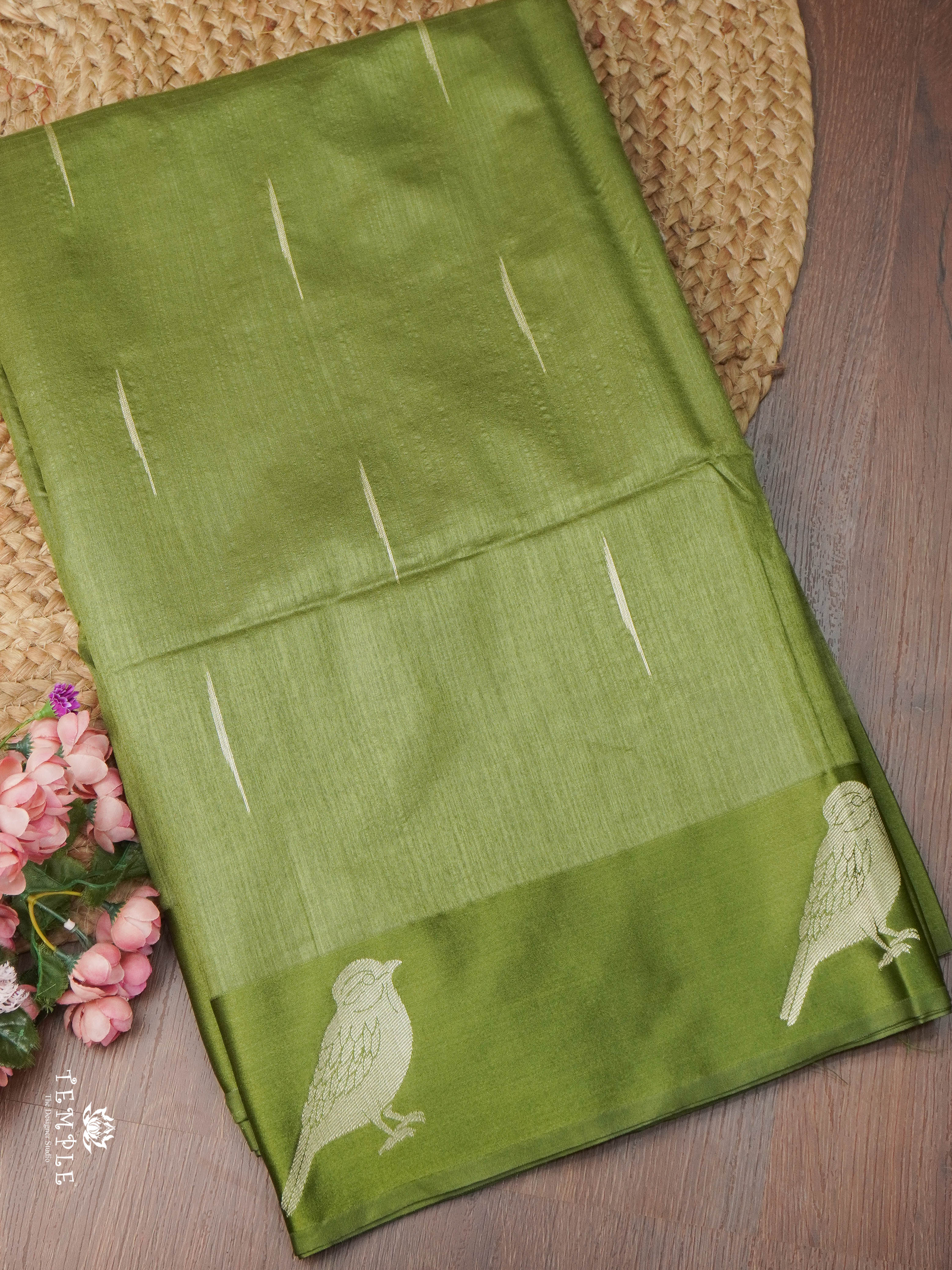 Mulberry Silk Saree With Sparrow Motifs | TTDS1860 | PRE BOOKING