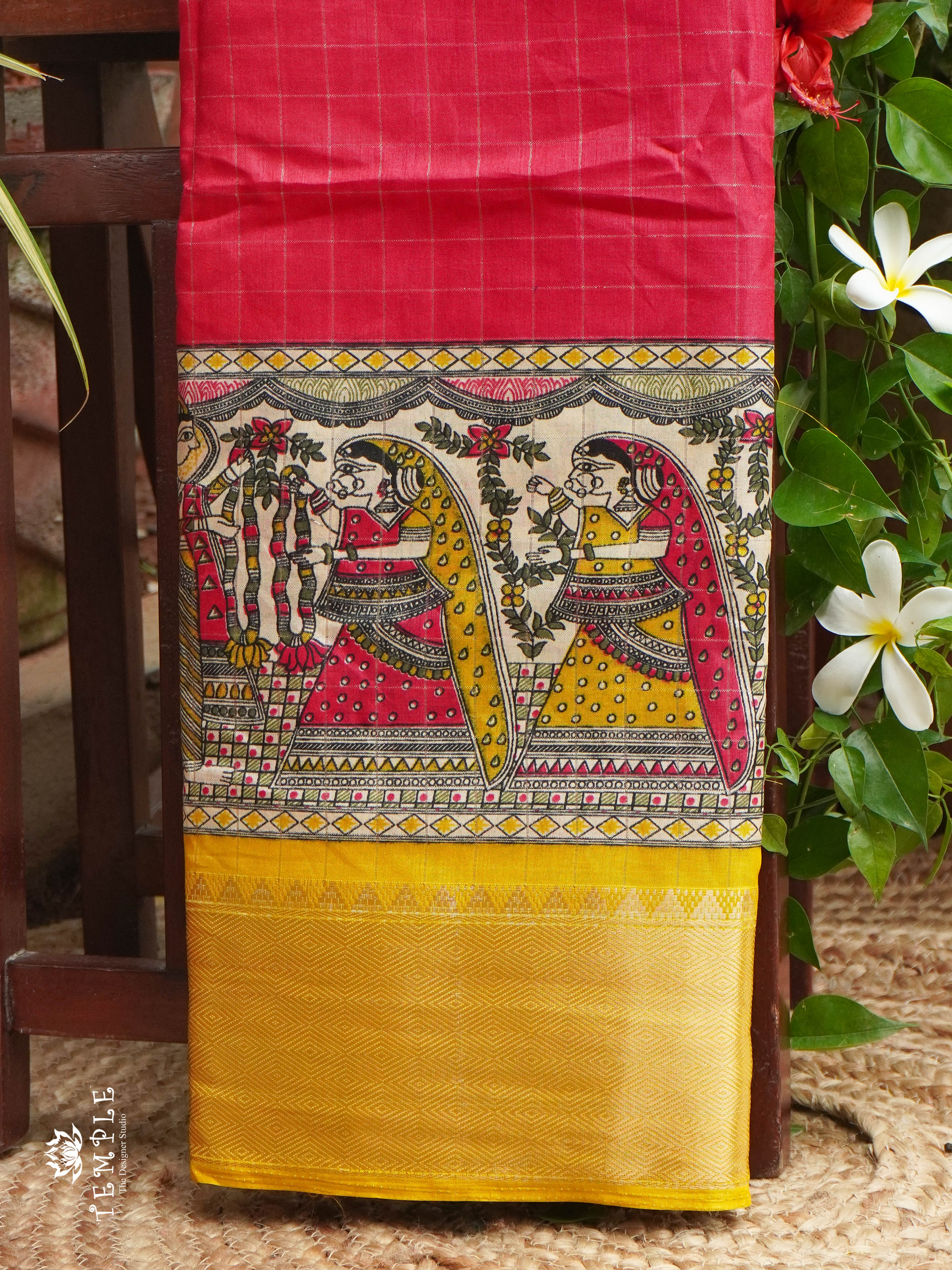 Mangalagiri silk with Madhubani border |TTDS1003 | PRE BOOKING