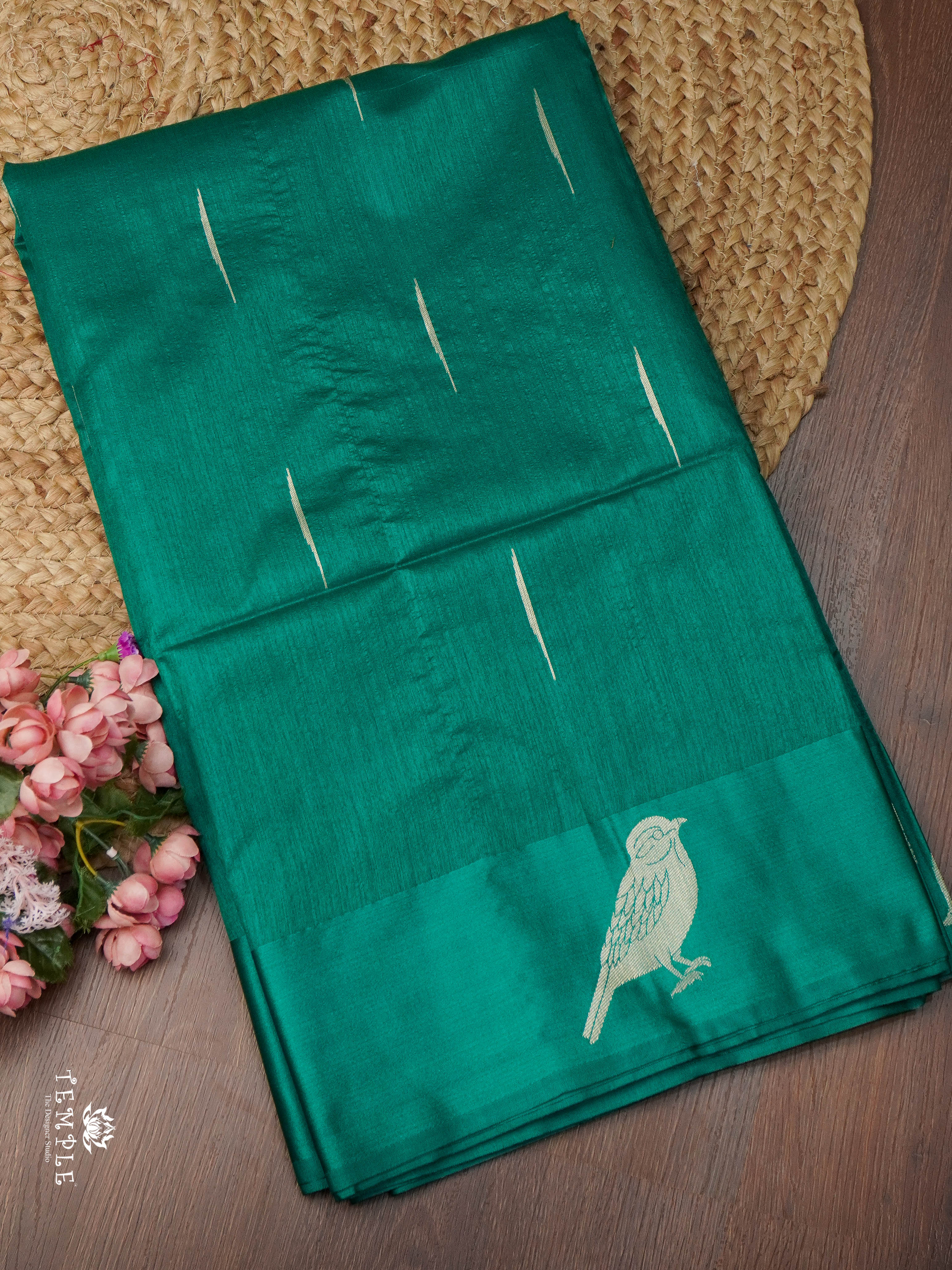 Mulberry Silk Saree With Sparrow Motifs | TTDS1860 | PRE BOOKING