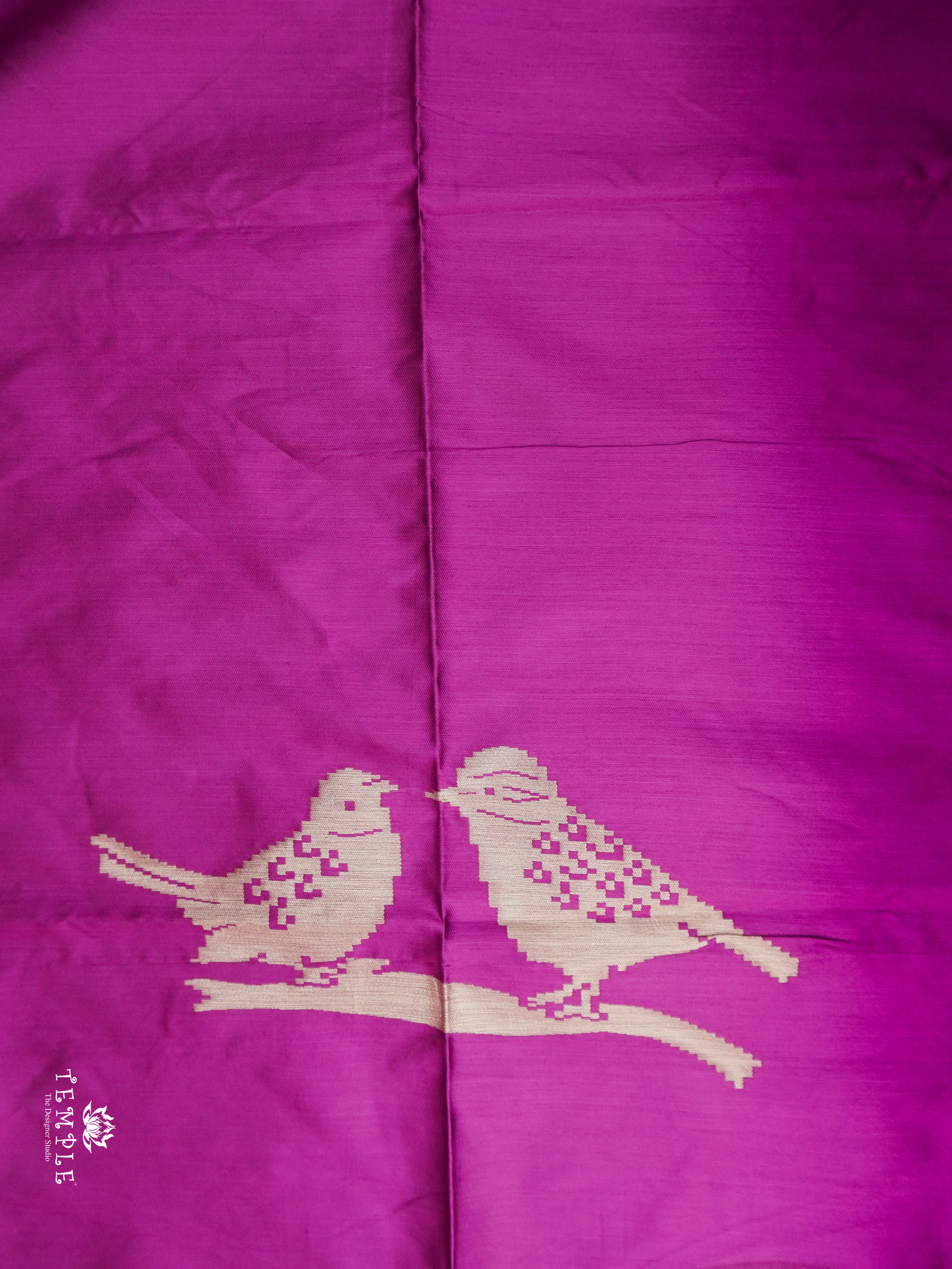 Mulberry Silk Saree With Sparrow Motifs | TTDS1860 | PRE BOOKING