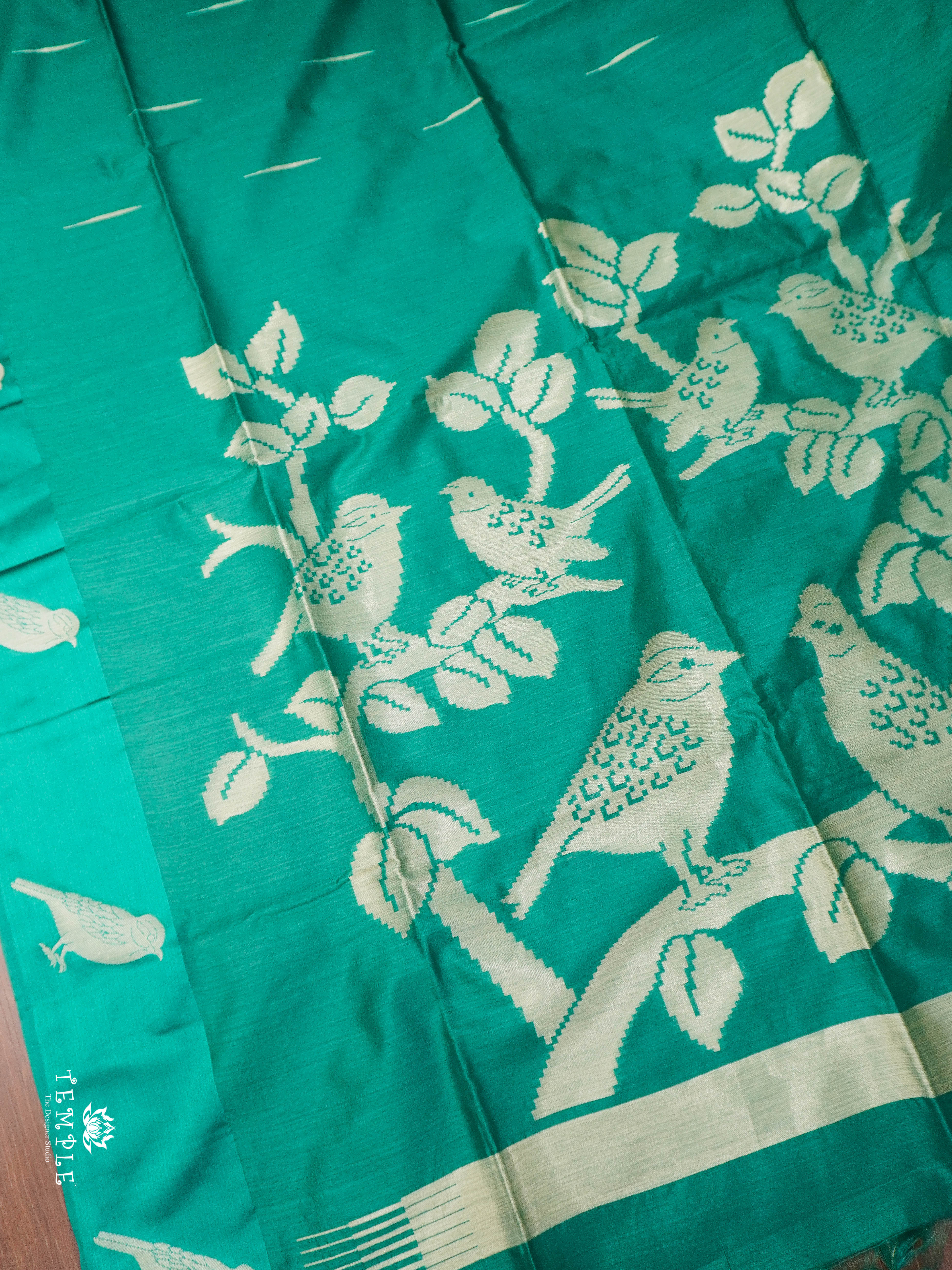 Mulberry Silk Saree With Sparrow Motifs | TTDS1860 | PRE BOOKING